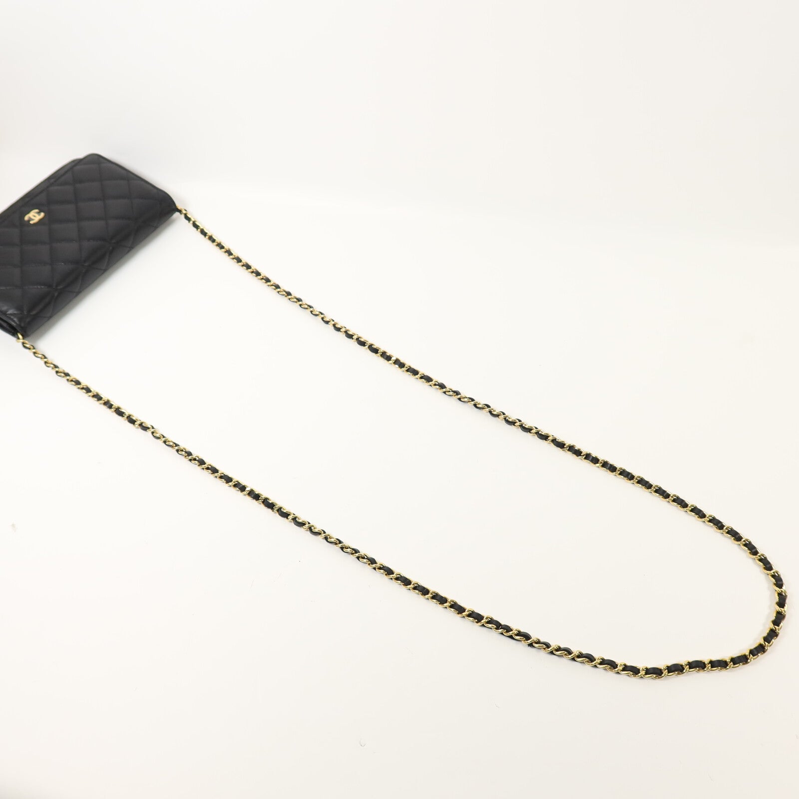 CHANEL 羊皮皮革WOC Wallet On Chain金扣鏈帶肩背袋