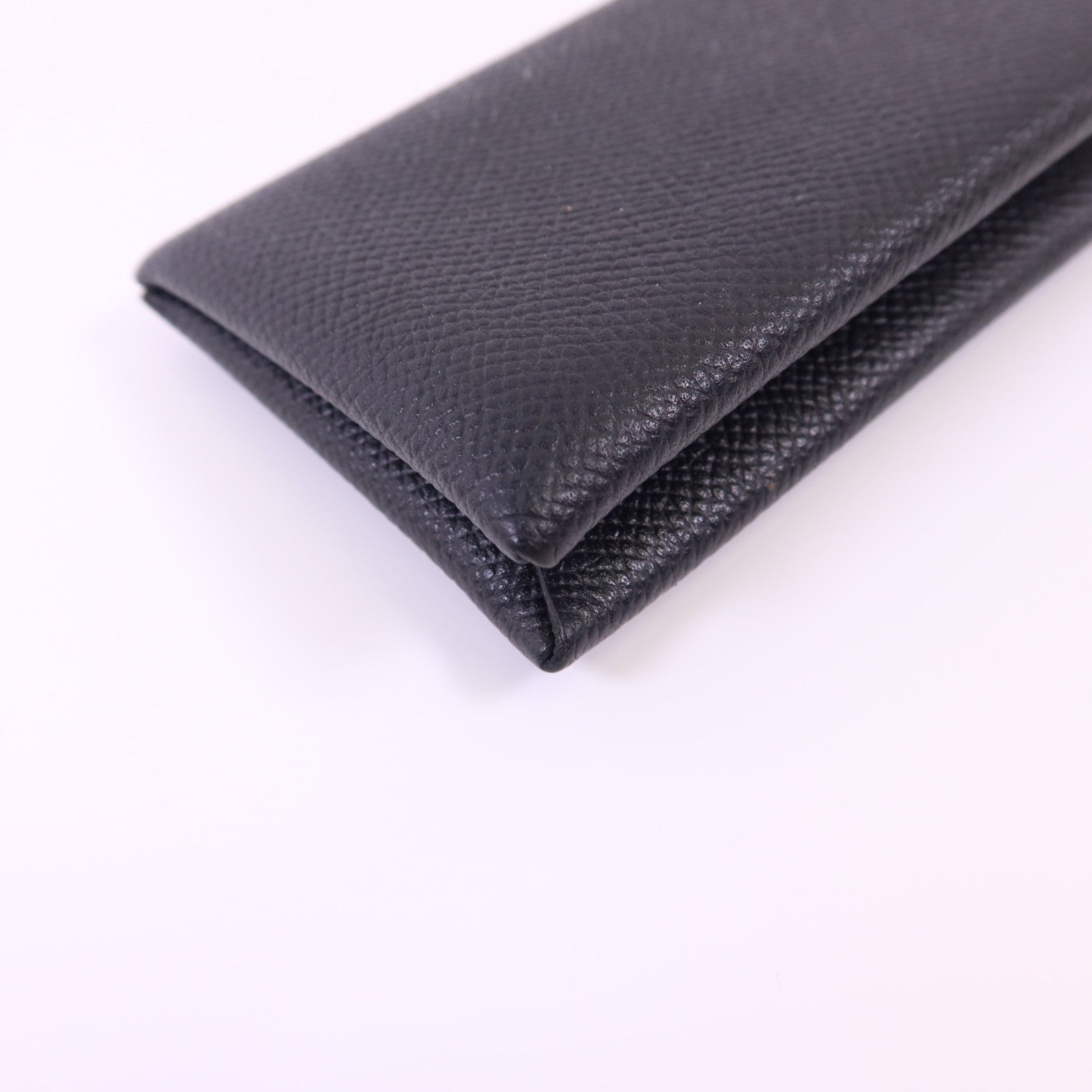 HERMES Epsom皮革Calvi銀扣卡片套