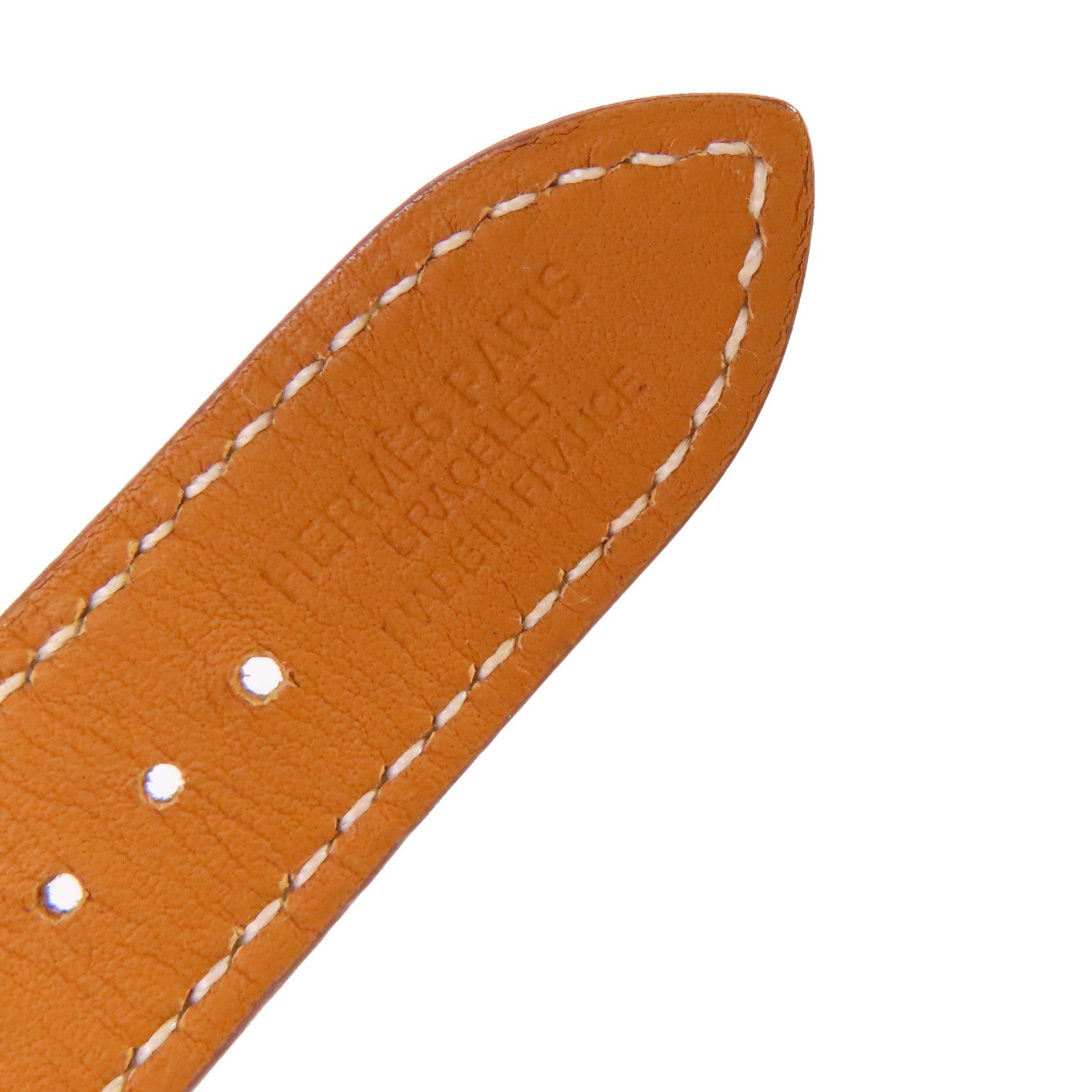 HERMES 【激減優惠】牛皮皮革Apple Watch Band Double Tour for Series 7 38mm Case銀扣手錶帶啡色