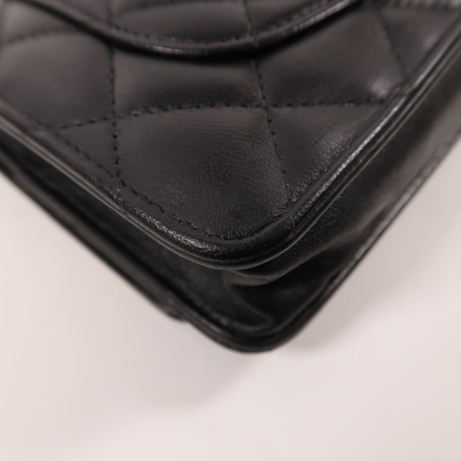 CHANEL 羊皮皮革WOC Wallet On Chain銀扣鏈帶肩背袋