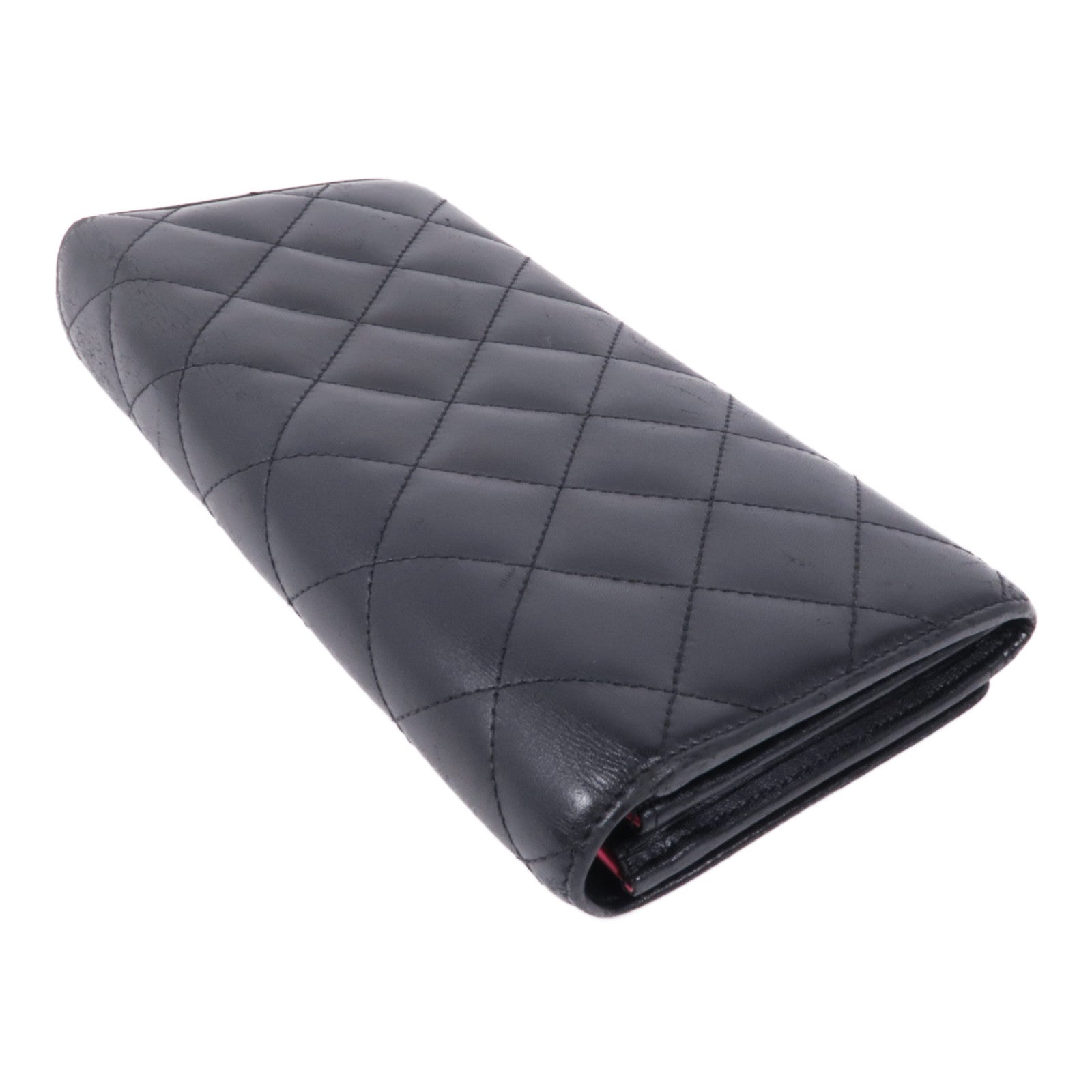 CHANEL 牛皮皮革Cambon Long Wallet銀扣長錢包