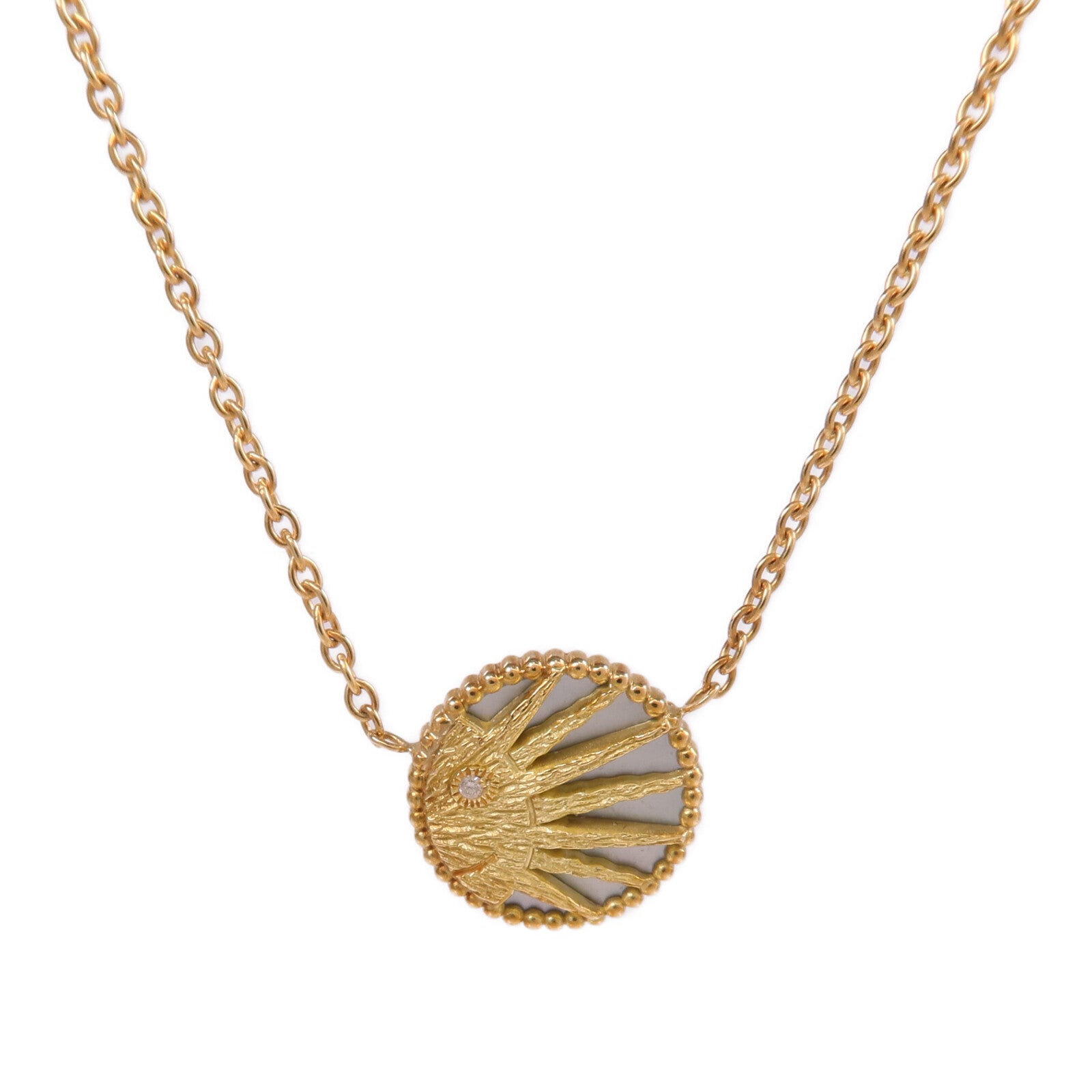 Dior 18K黃金/白金Rose Celeste Necklace鑽石/珍珠母貝項鍊