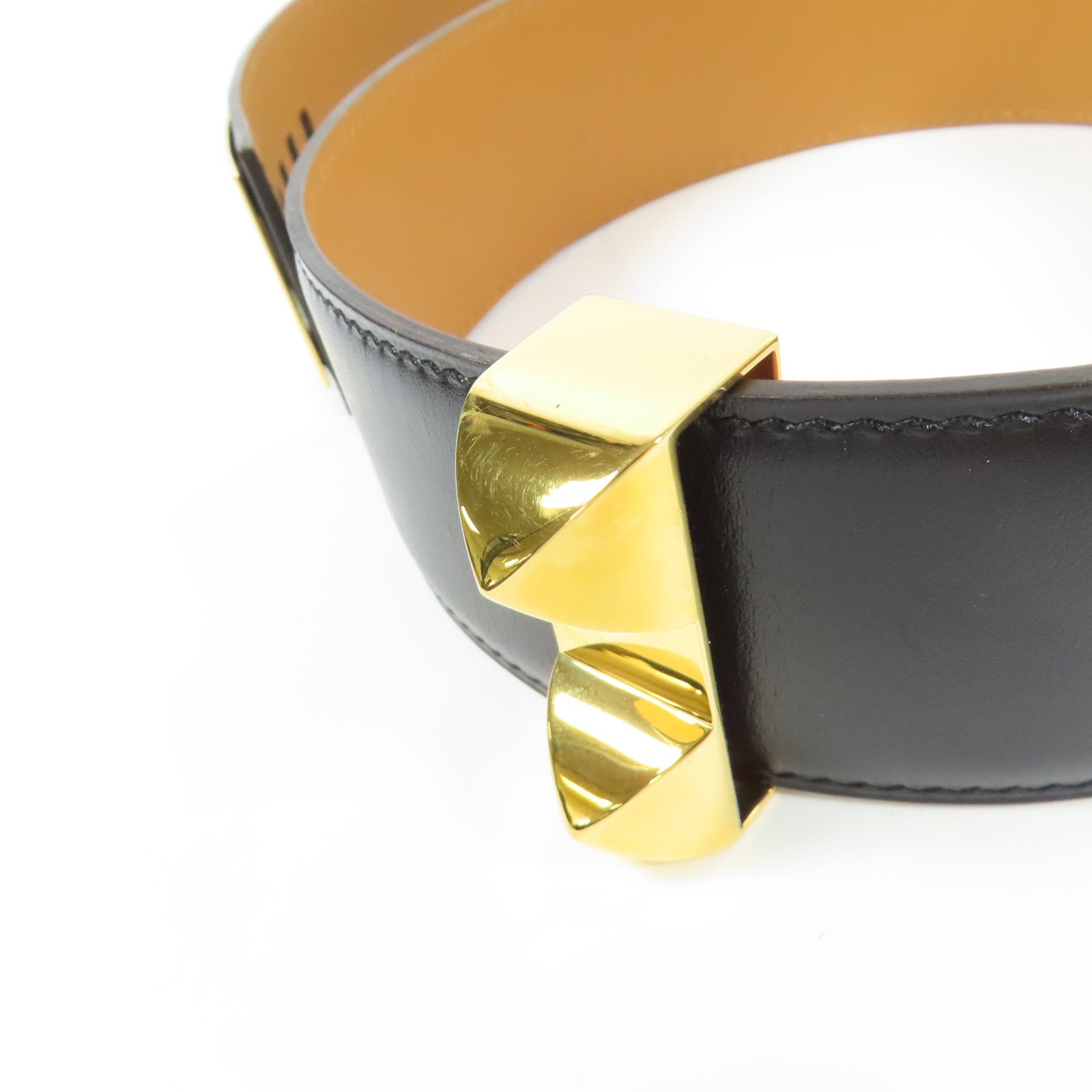 HERMES 牛皮皮革Belt金扣皮帶
