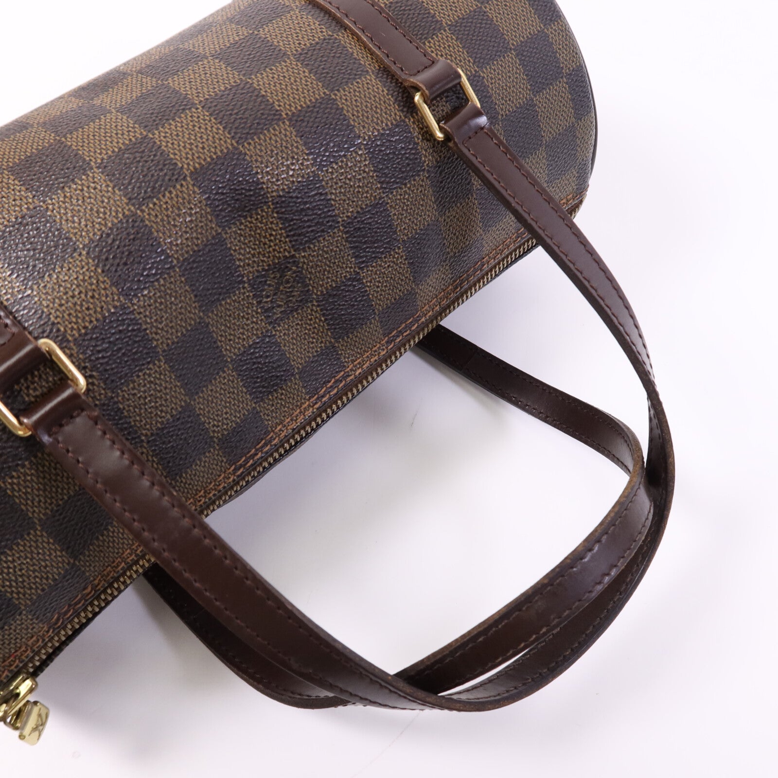 LOUIS VUITTON Damier Papillon PM金扣手挽袋