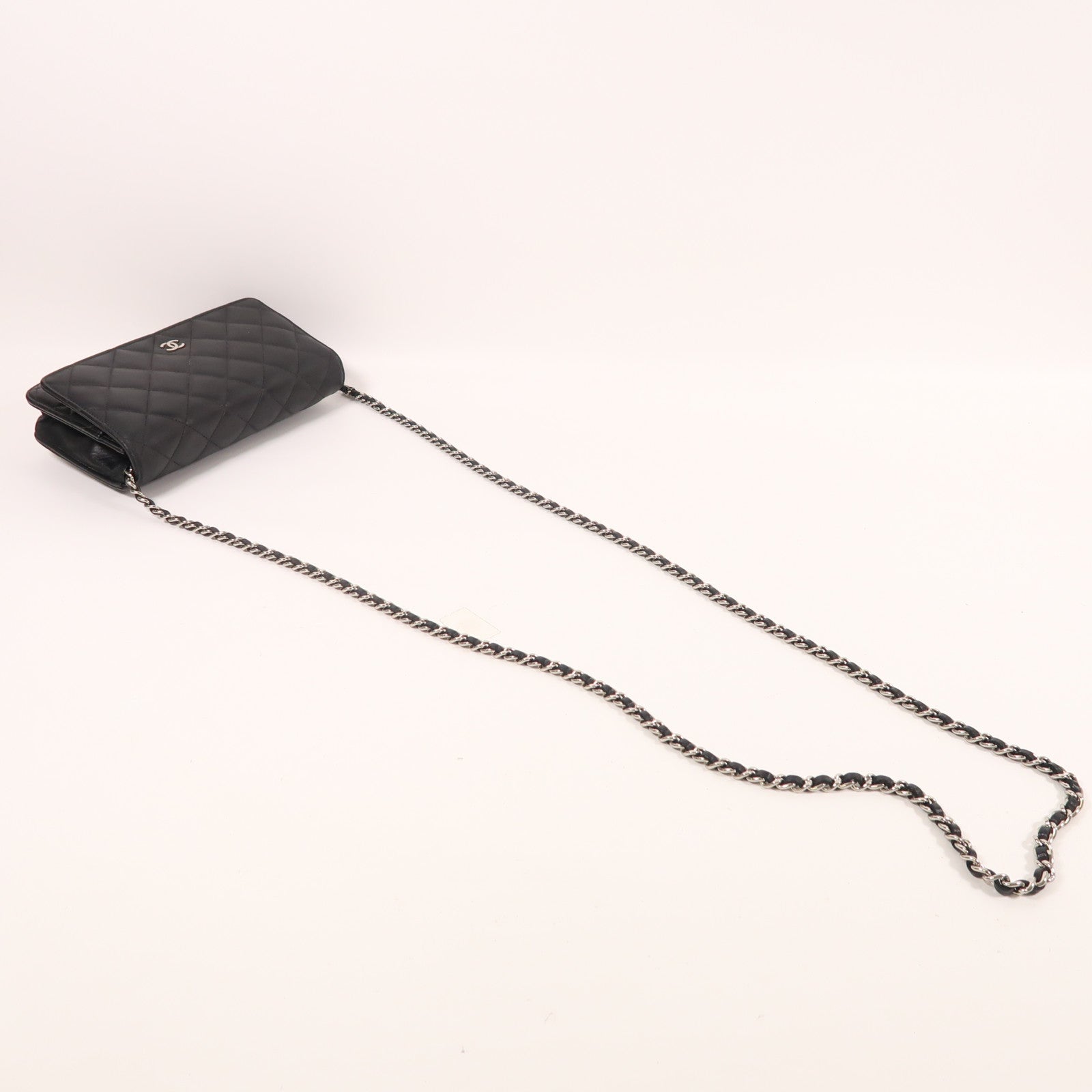 CHANEL 羊皮皮革WOC Wallet On Chain銀扣鏈帶肩背袋