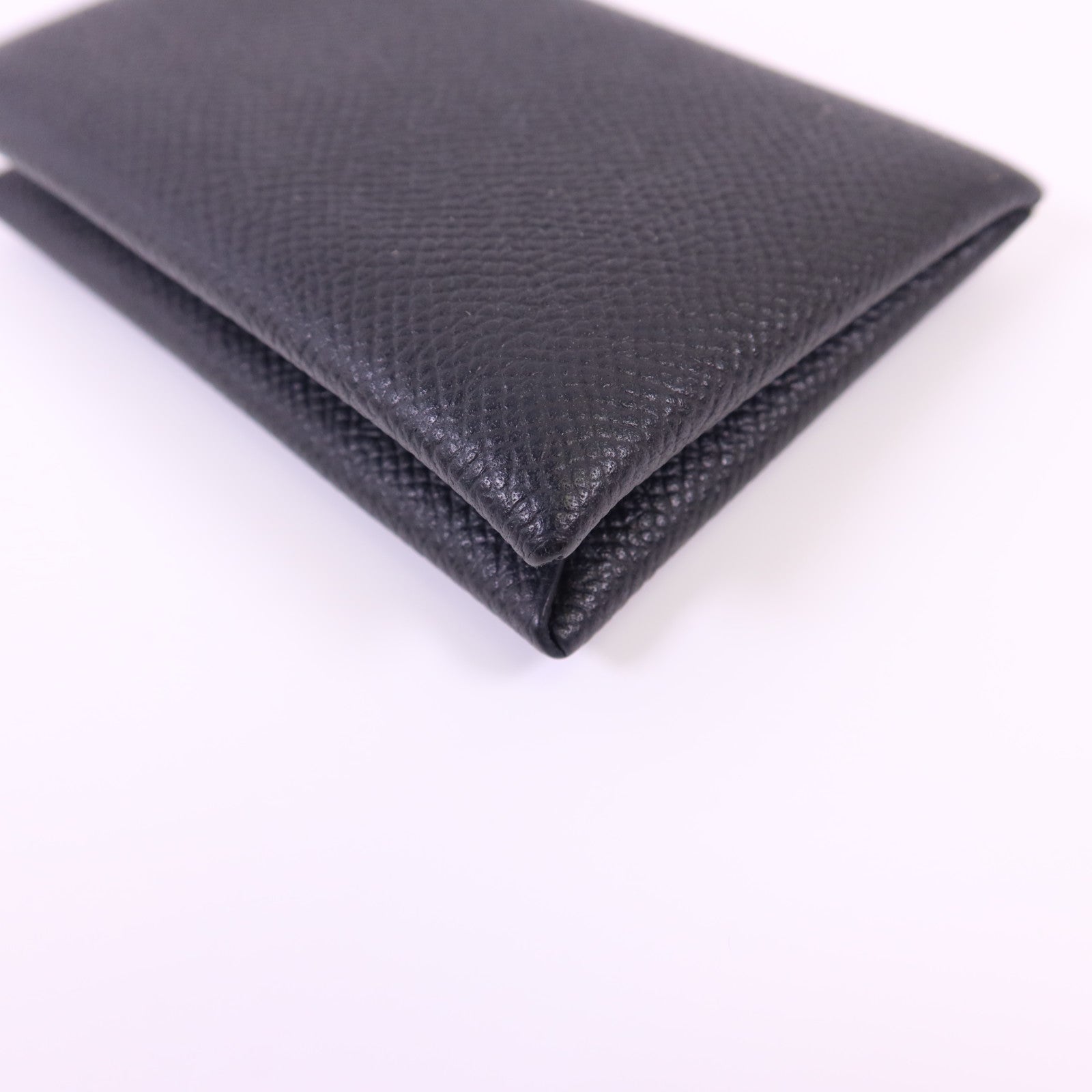 HERMES Epsom皮革Calvi銀扣卡片套