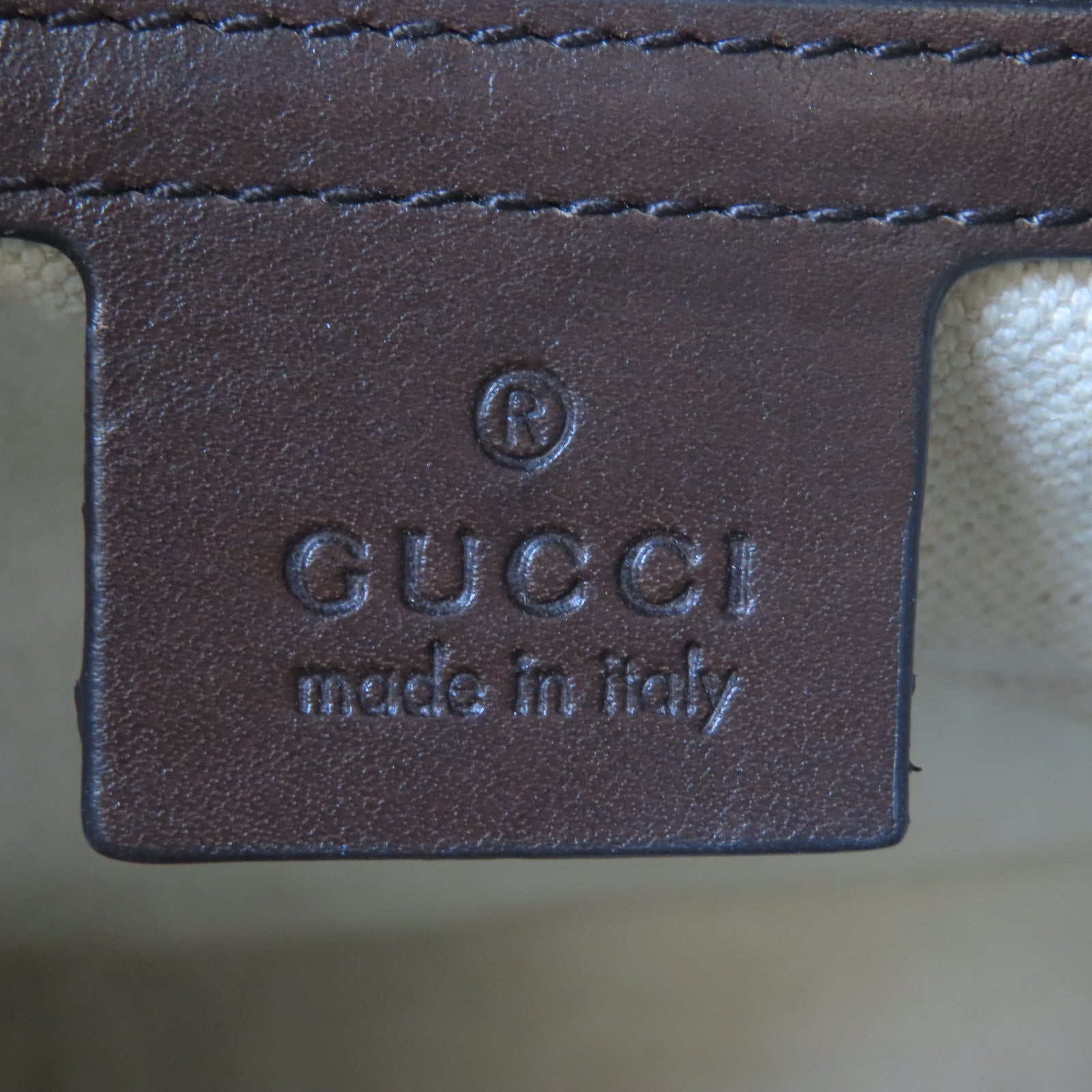 GUCCI 帆布Crossbody Bag金扣手挽肩背兩用袋啡色
