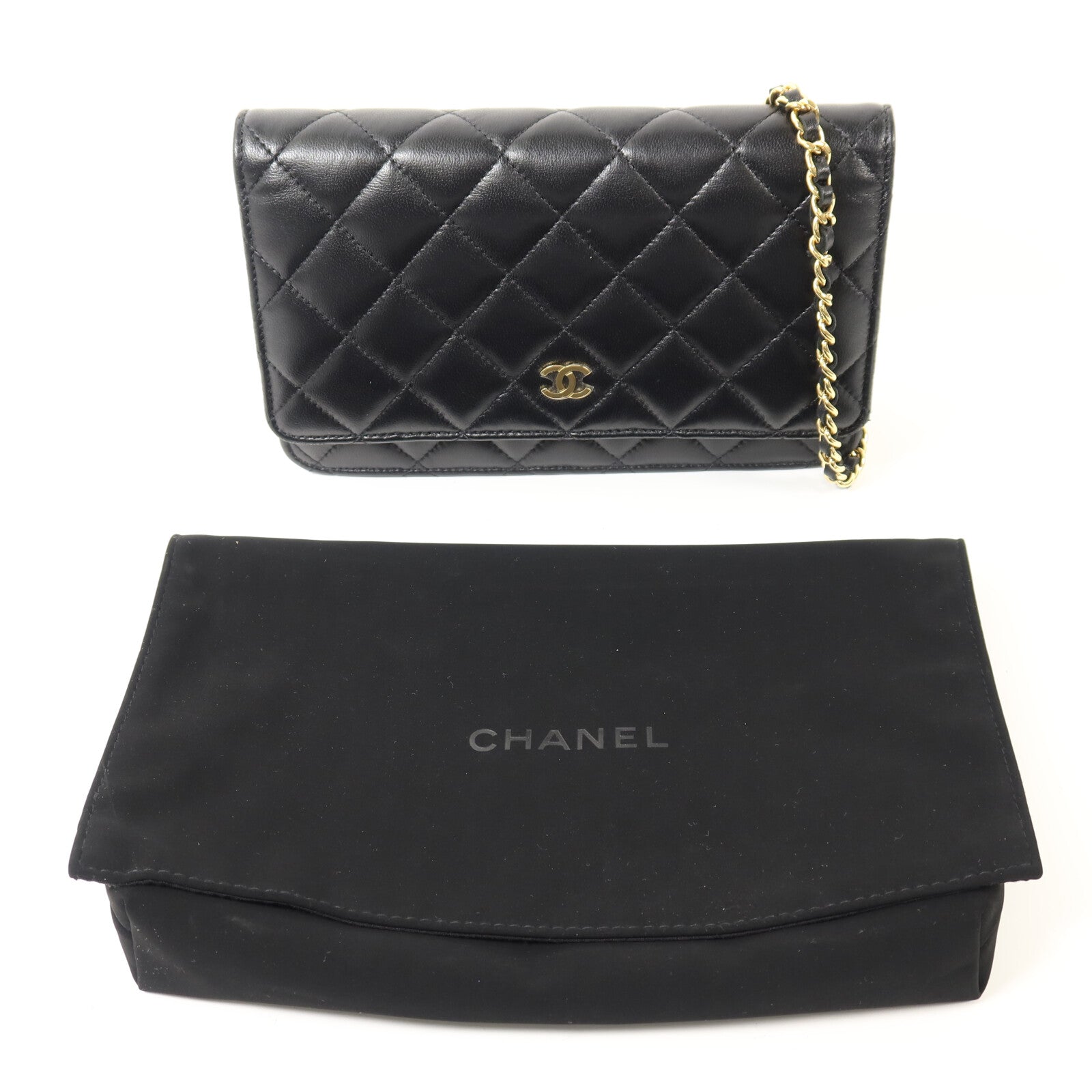 CHANEL 羊皮皮革WOC Wallet On Chain金扣鏈帶肩背袋