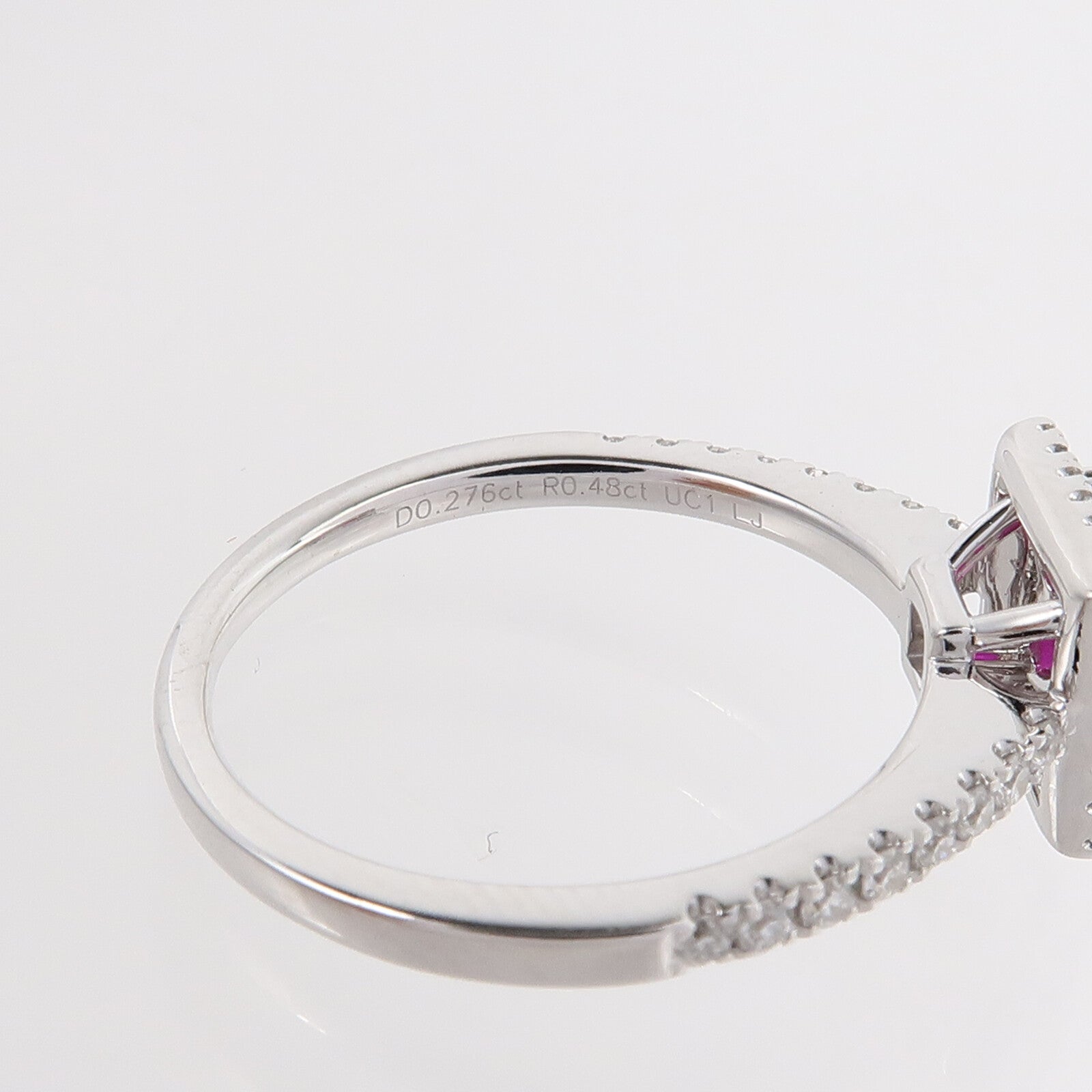 JEWELRY 18K白金Ruby Diamond Ring紅寶石鑽石戒指