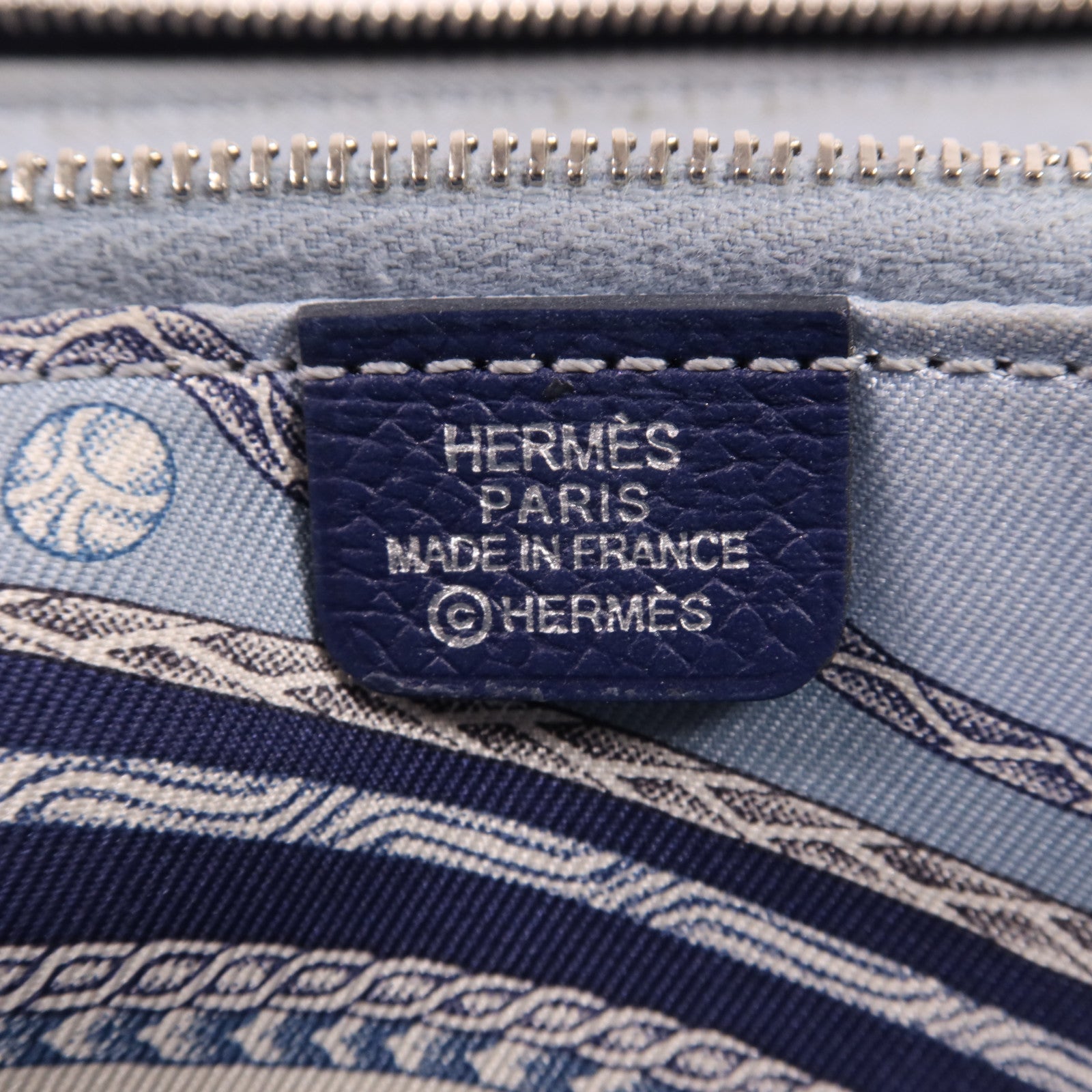 HERMES Clemence皮革Silk In Long Wallet銀扣長錢包