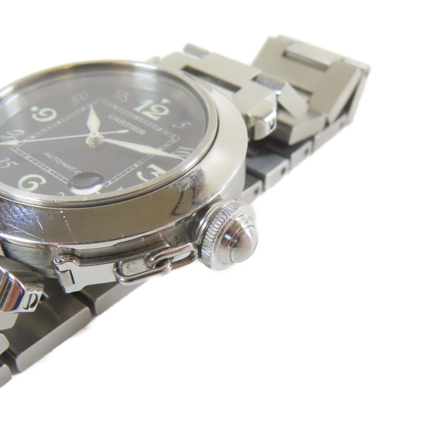 CARTIER Pasha C不鏽鋼手錶自動機芯黑色
