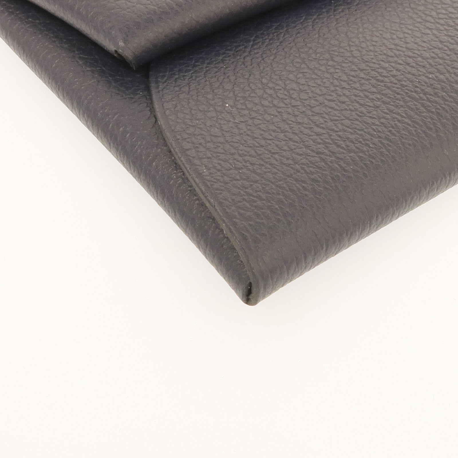 HERMES Evercolor皮革Bastia Change Purse銀扣零錢包Bleu Nuit