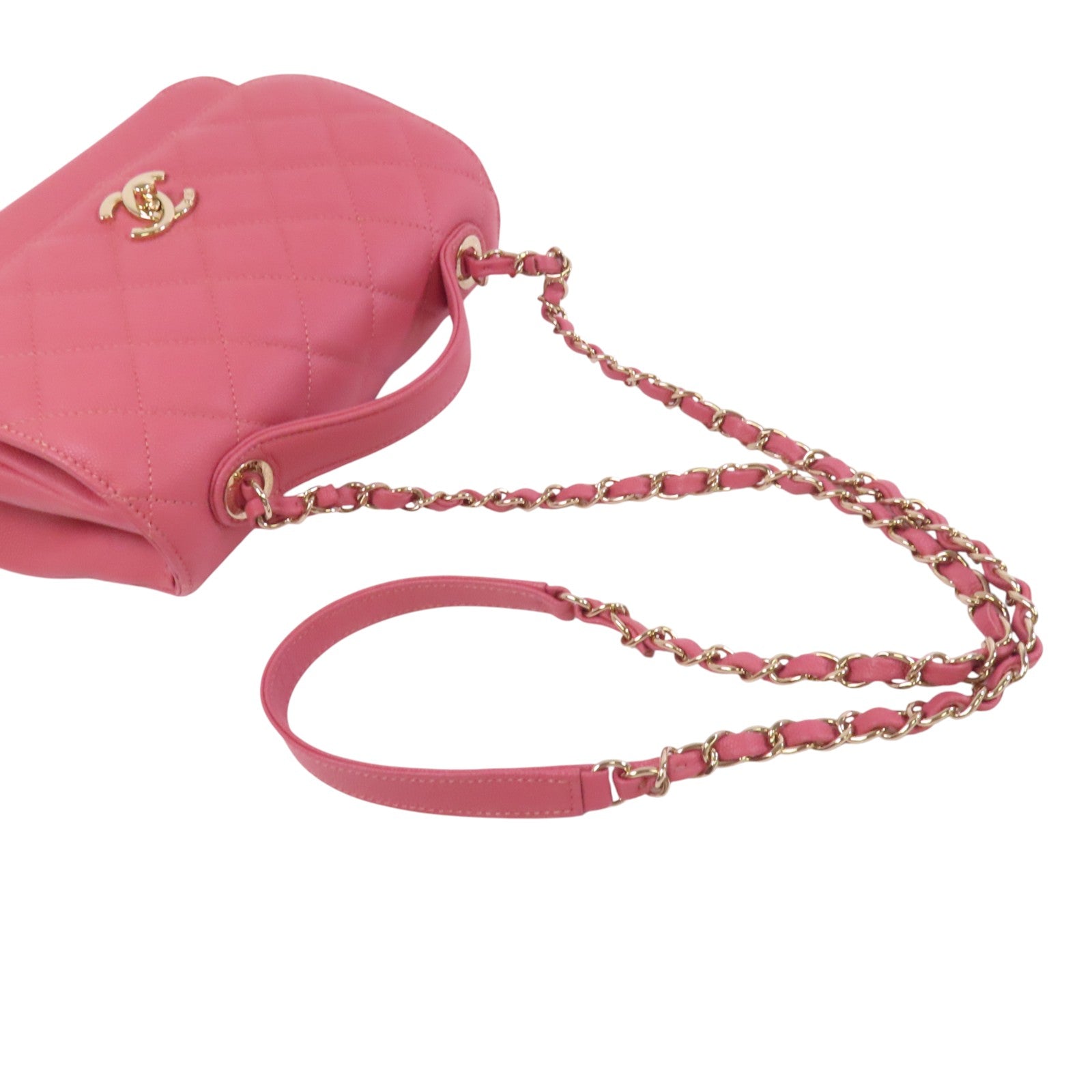 CHANEL 牛皮皮革Business Affinity金扣鏈帶手挽肩背兩用袋
