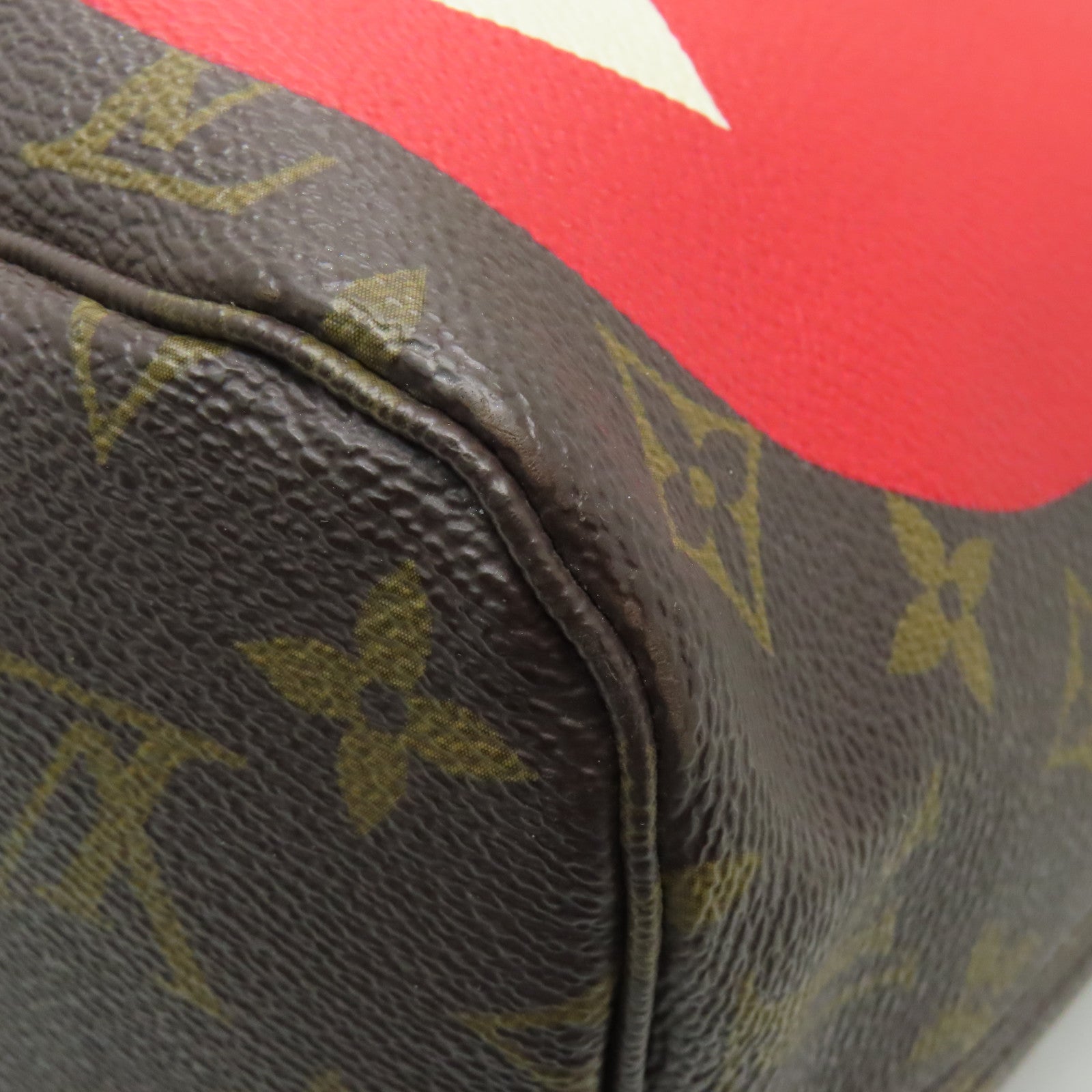 LOUIS VUITTON 【清倉大減價】Monogram Neverfull MM Poker金扣手挽袋啡色