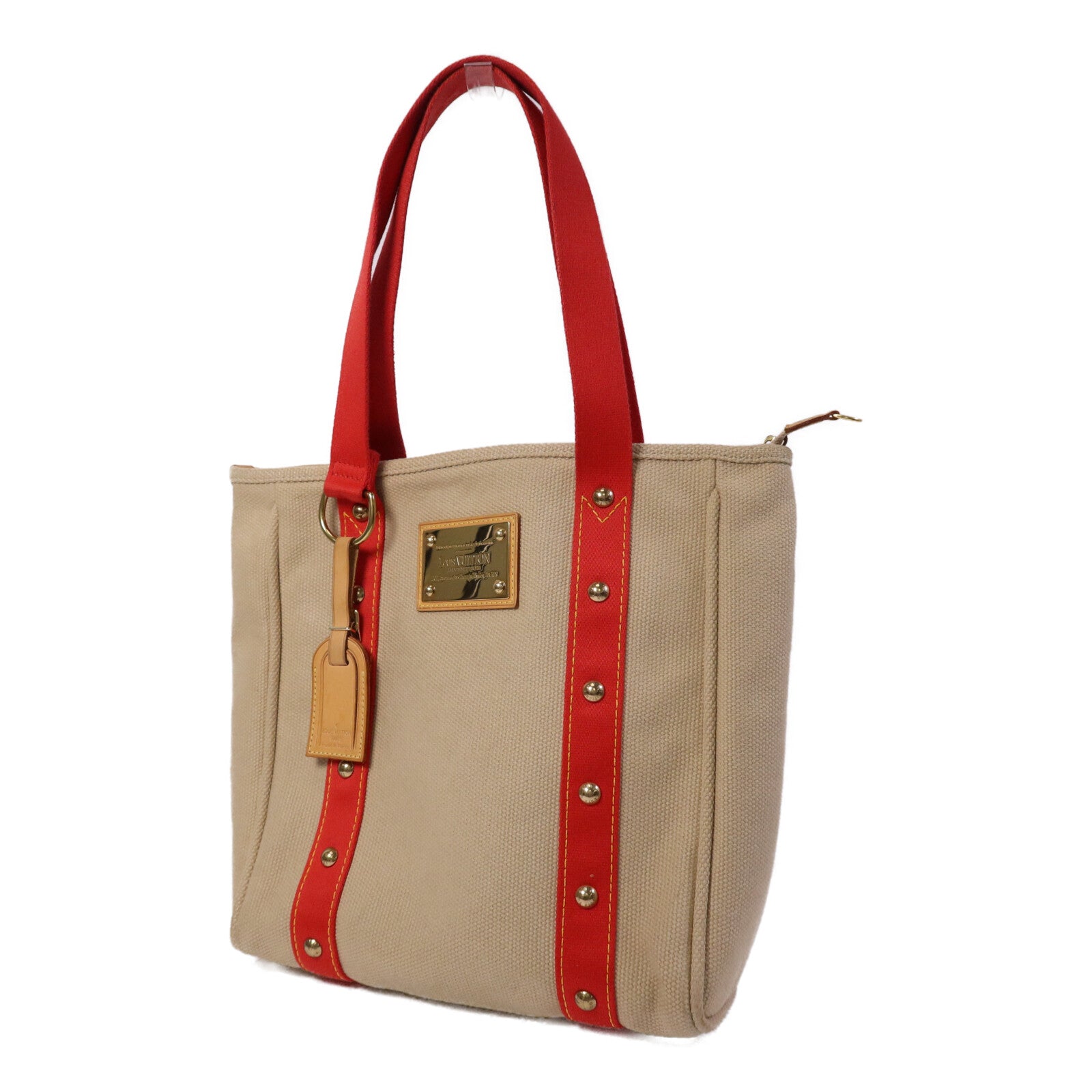 LOUIS VUITTON 帆布Cabas MM金扣手挽袋