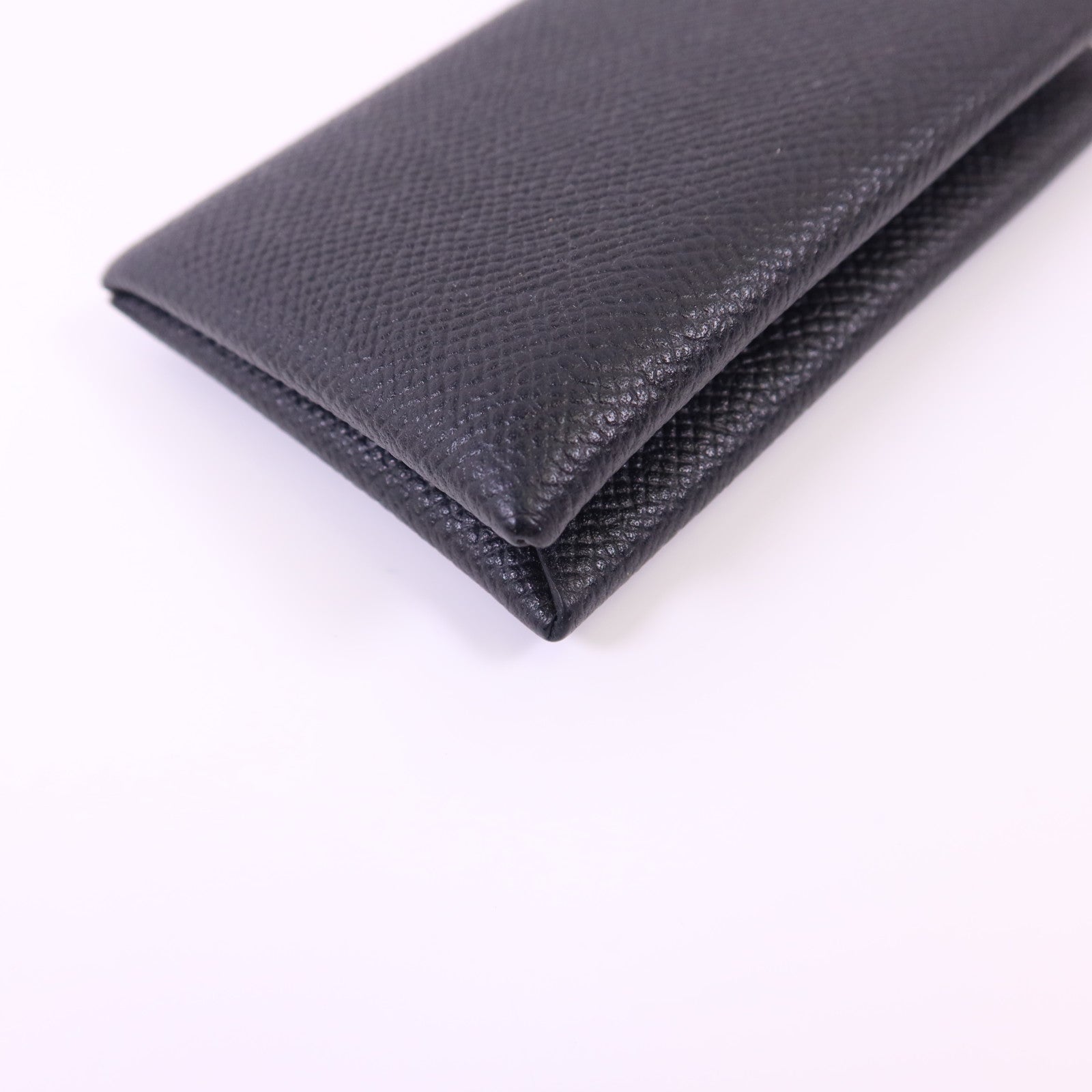 HERMES Epsom皮革Calvi銀扣卡片套