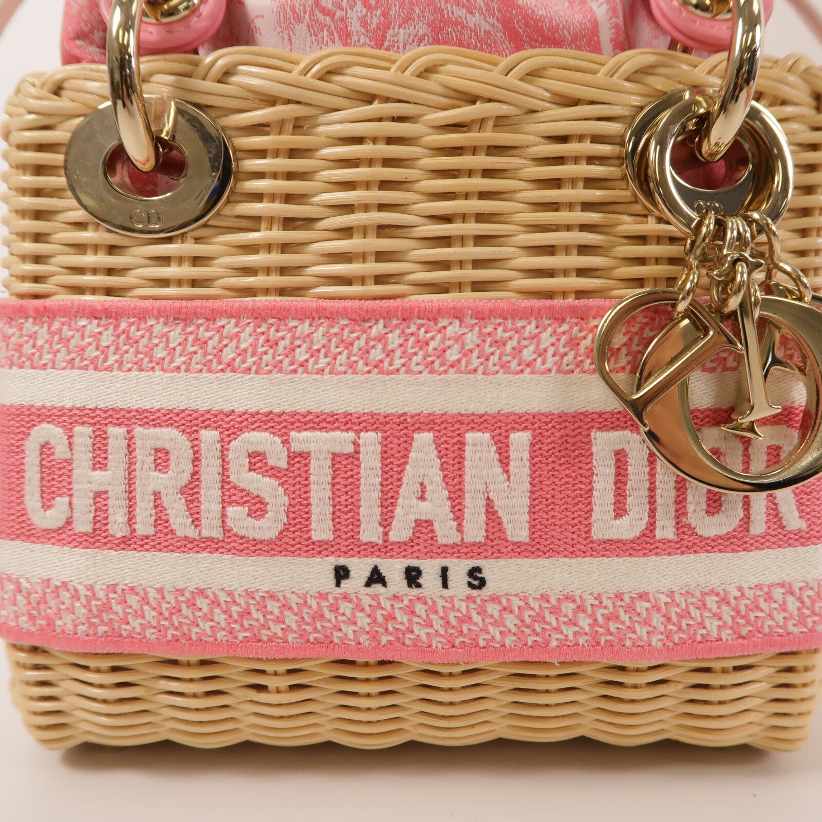 Dior 藤料Wicker Dioriviera Lady Dior手挽肩背兩用袋