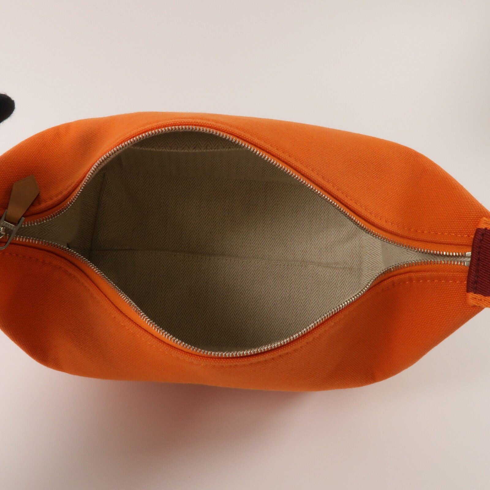 HERMES 帆布Bride A Brac PM手挽袋Orange