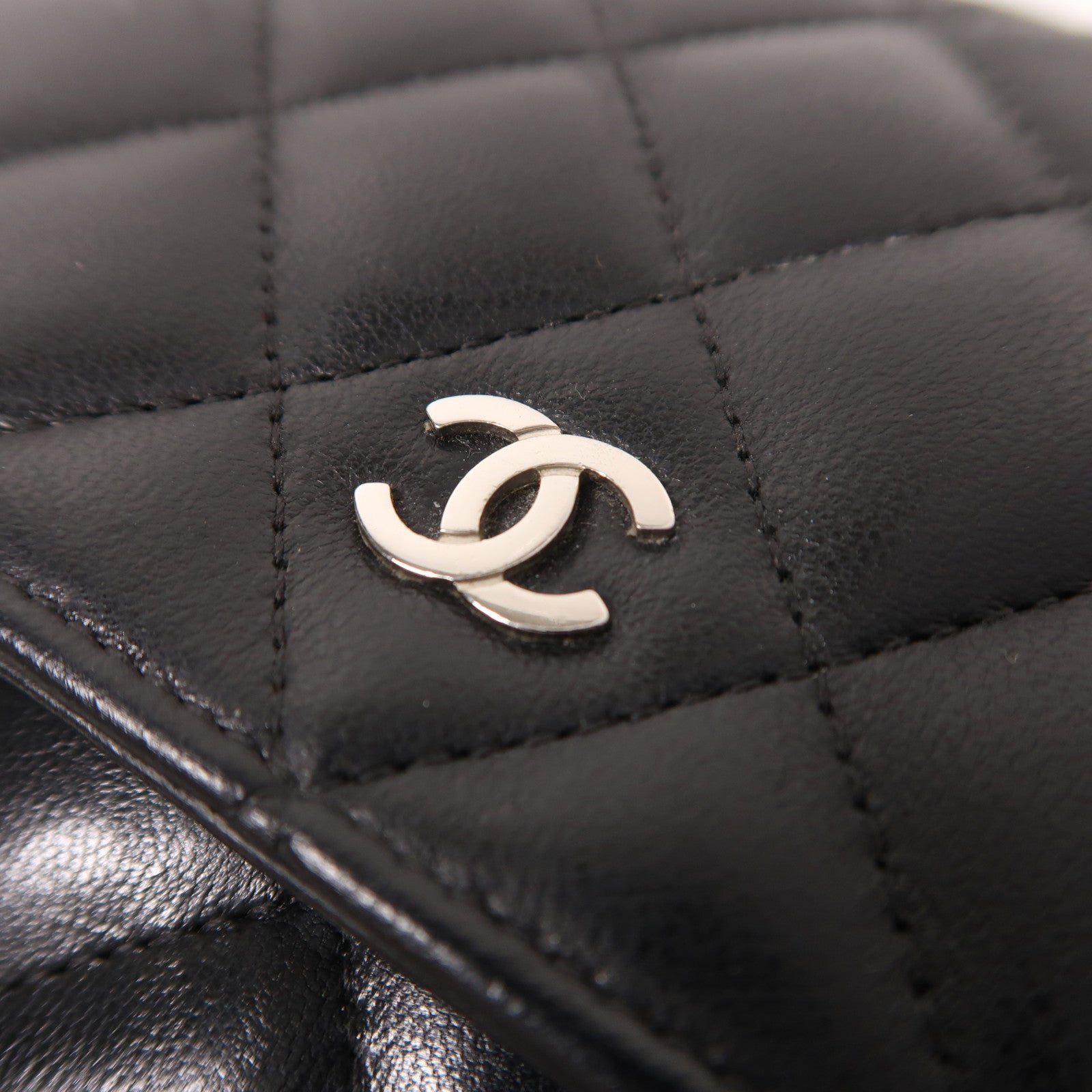 CHANEL 羊皮皮革WOC Wallet On Chain銀扣鏈帶肩背袋