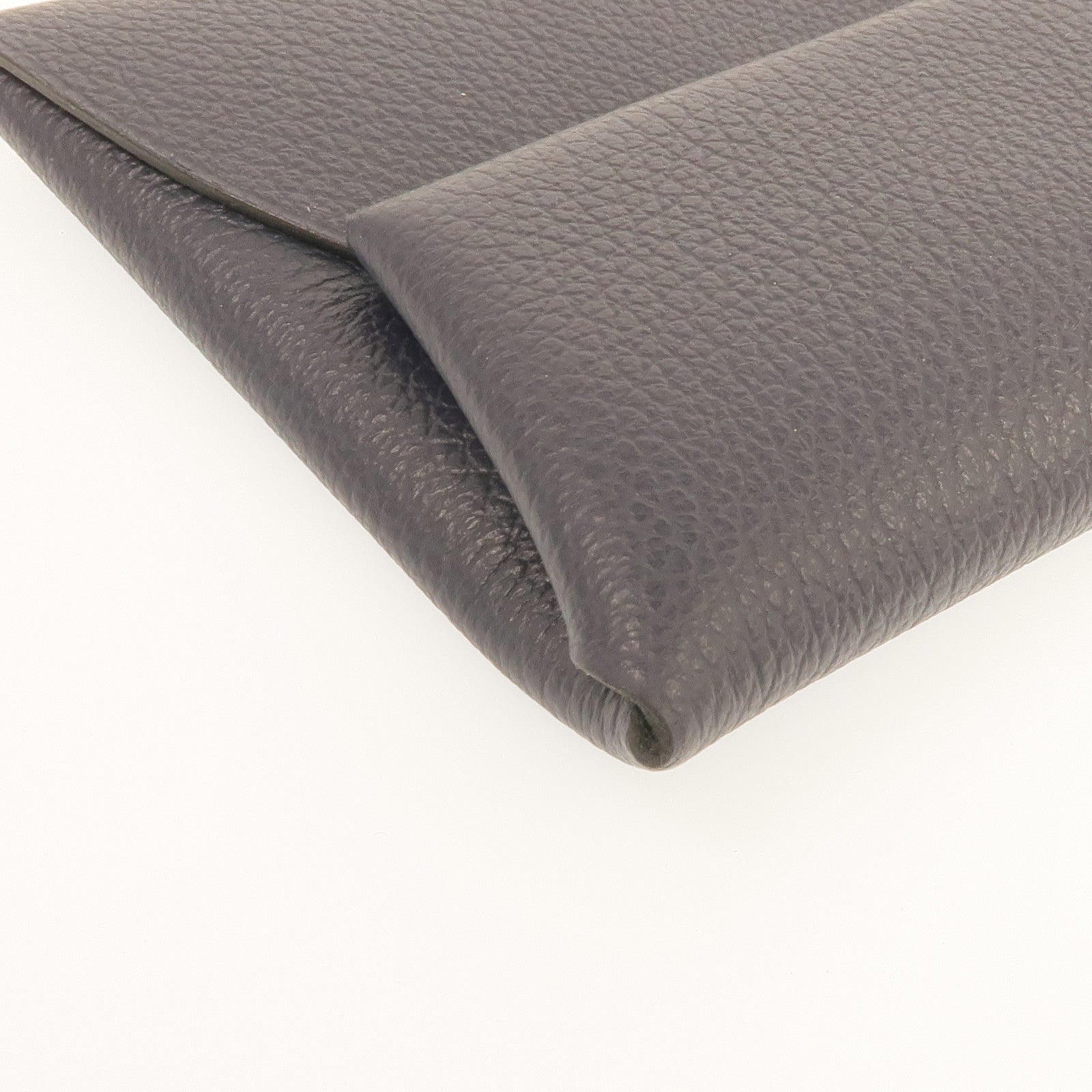 HERMES Evercolor皮革Bastia Change Purse銀扣零錢包Bleu Nuit