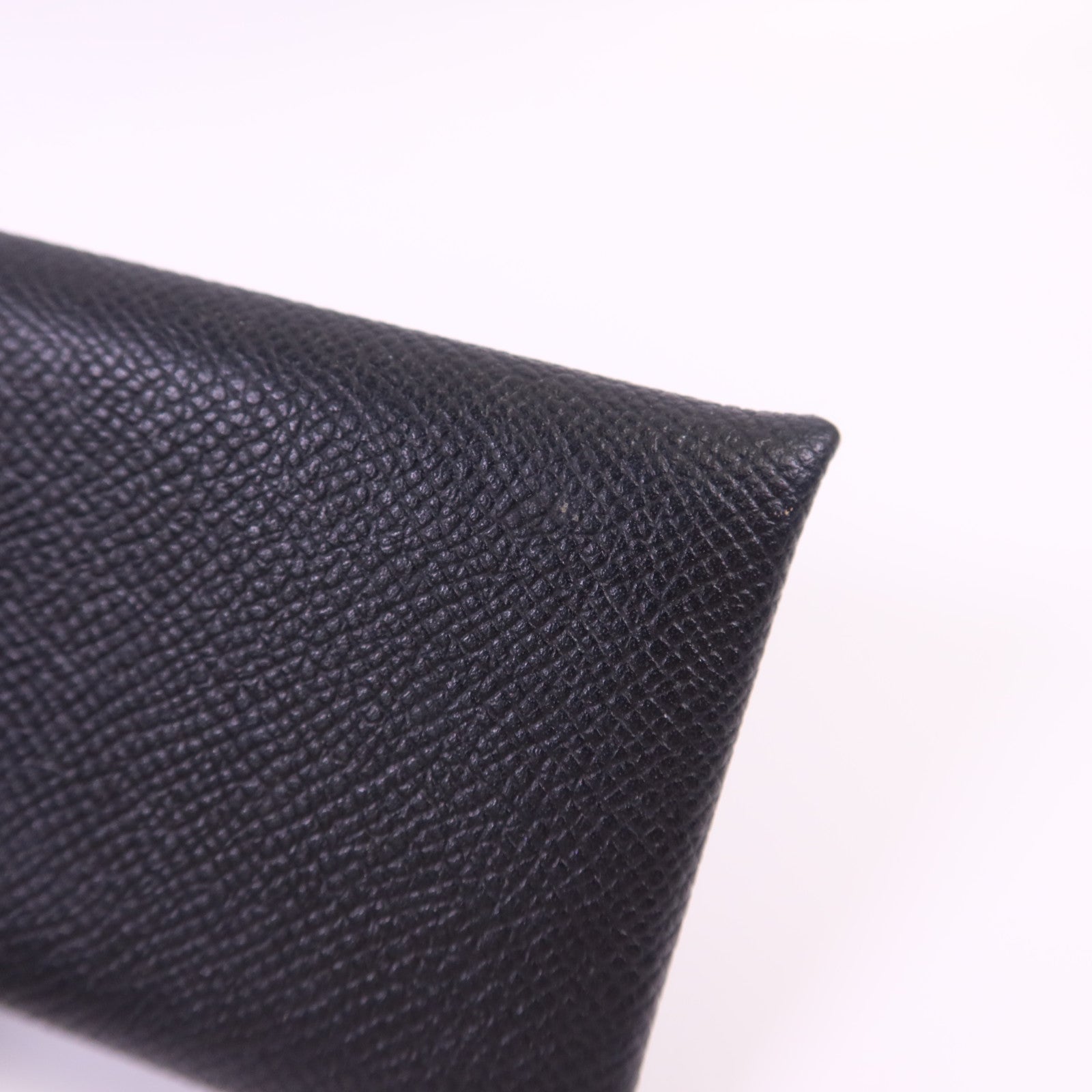 HERMES Epsom皮革Calvi銀扣卡片套