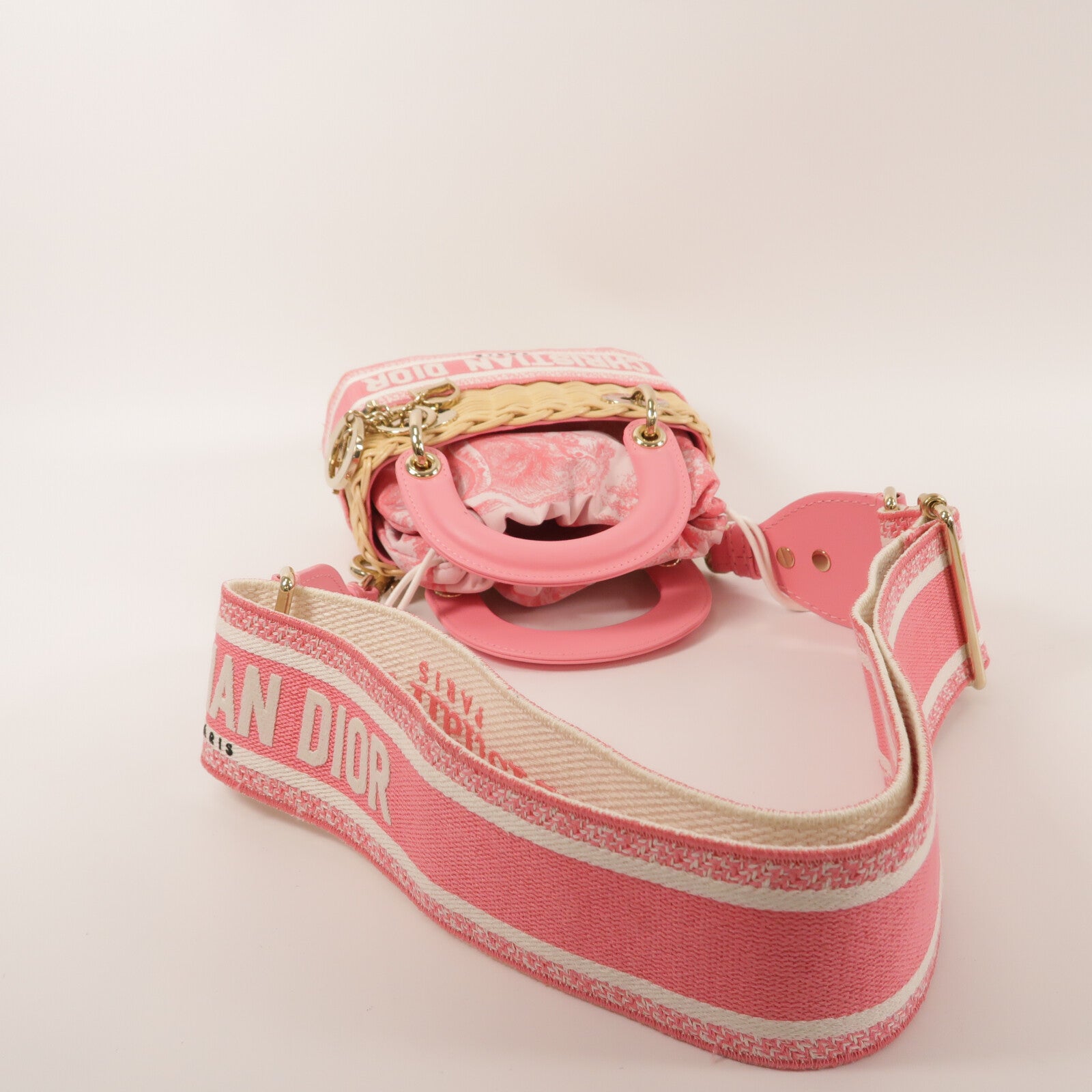 Dior 藤料Wicker Dioriviera Lady Dior手挽肩背兩用袋
