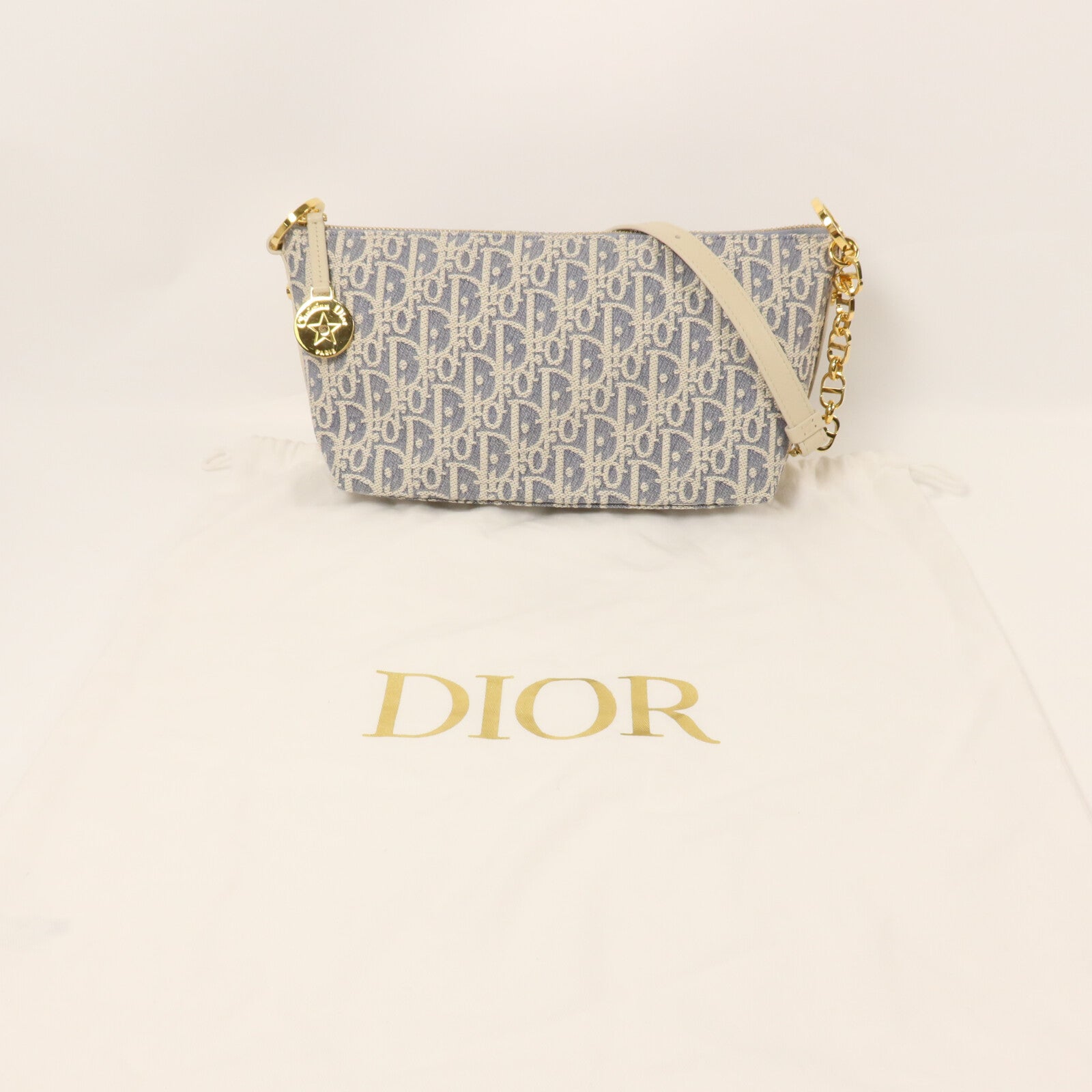 Dior 帆布Chain Shoulder鏈帶肩背袋