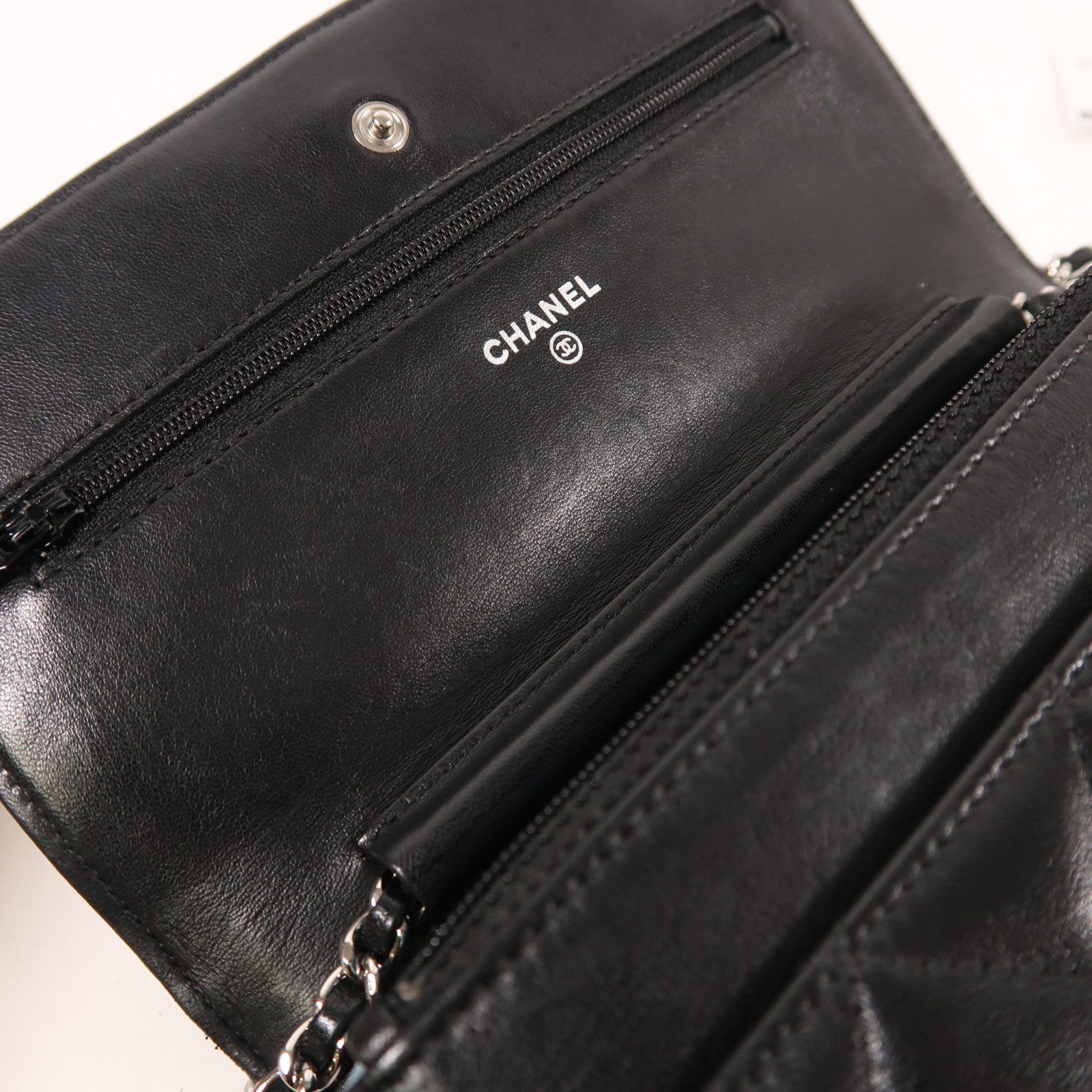 CHANEL 羊皮皮革WOC Wallet On Chain銀扣鏈帶肩背袋