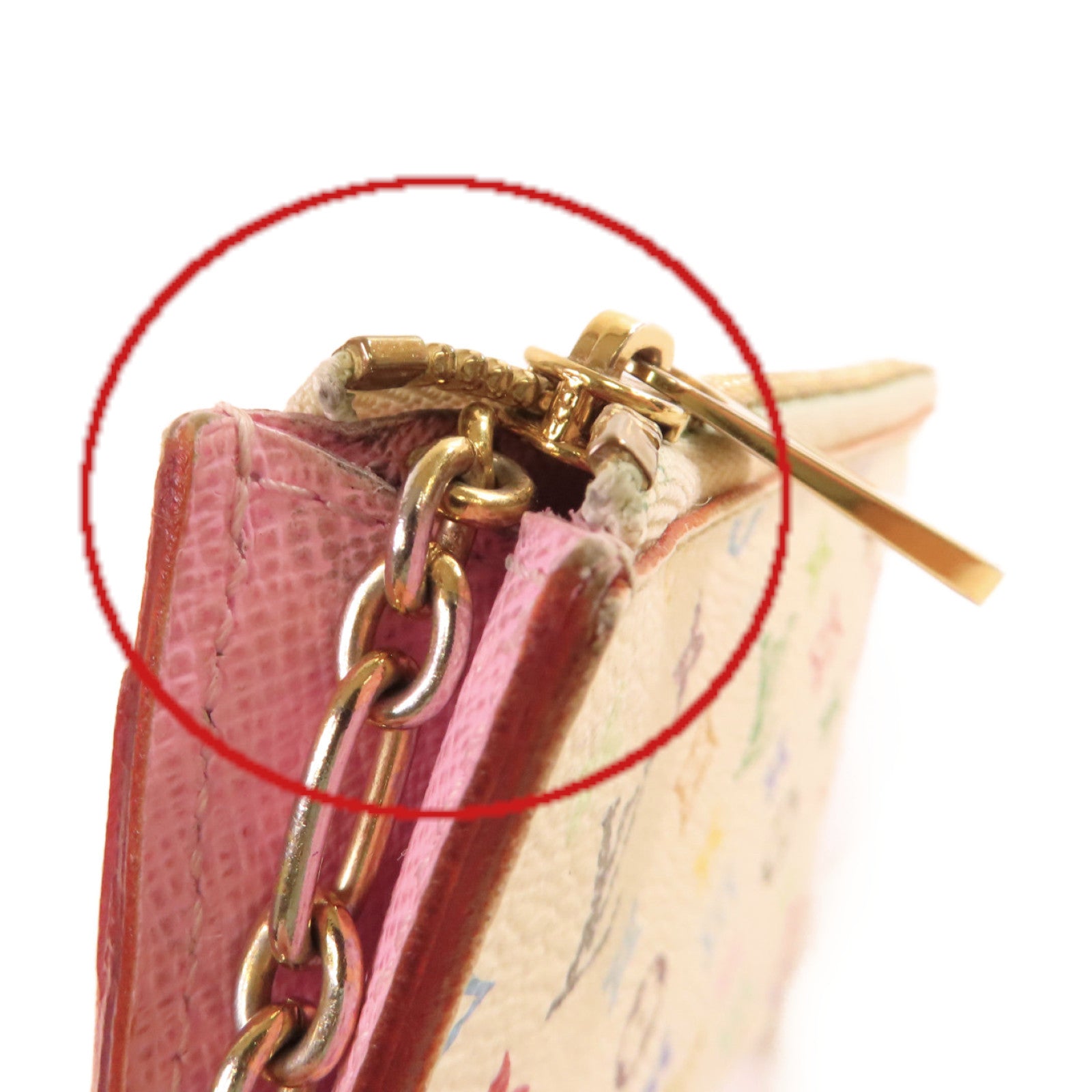LOUIS VUITTON 【激減優惠】Monogram Multicolore Pochette Cles Key Pouch金扣零錢鑰匙包白色/彩色