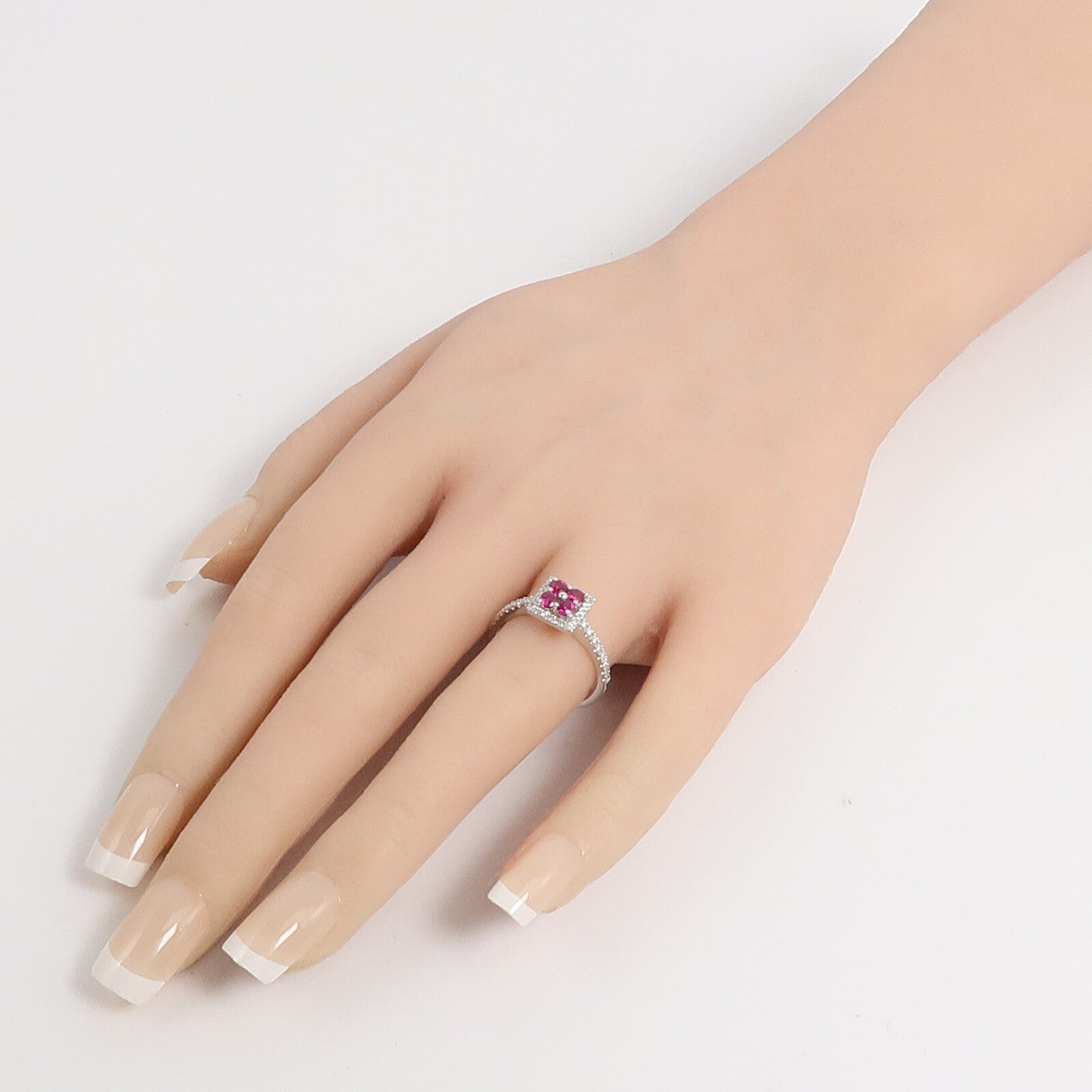 JEWELRY 18K白金Ruby Diamond Ring紅寶石鑽石戒指