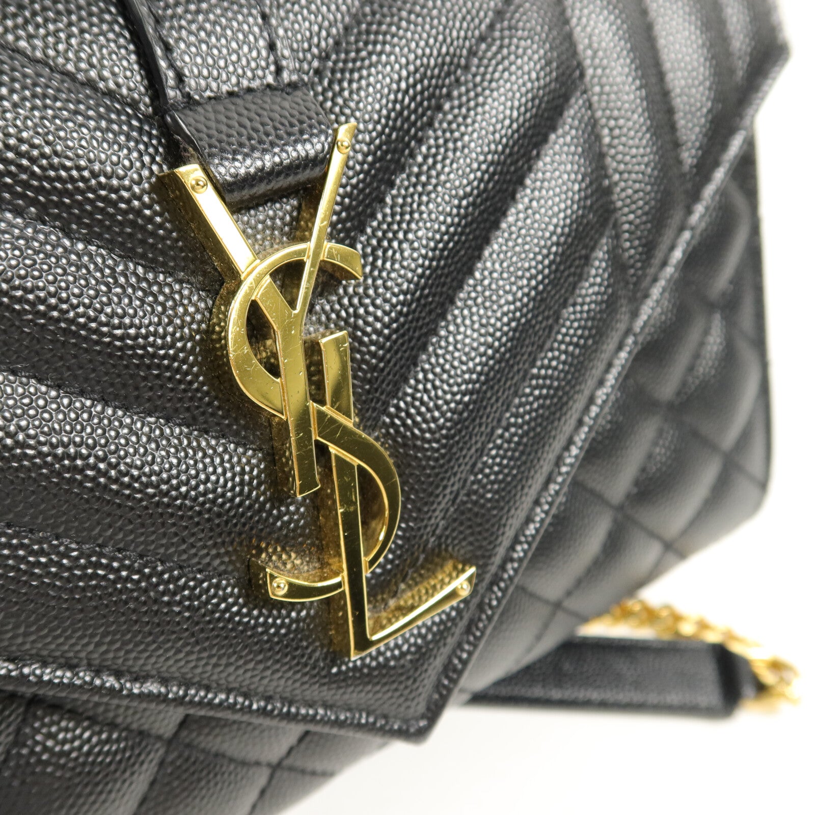 SAINT LAURENT 牛皮皮革Envelope鏈帶肩背袋