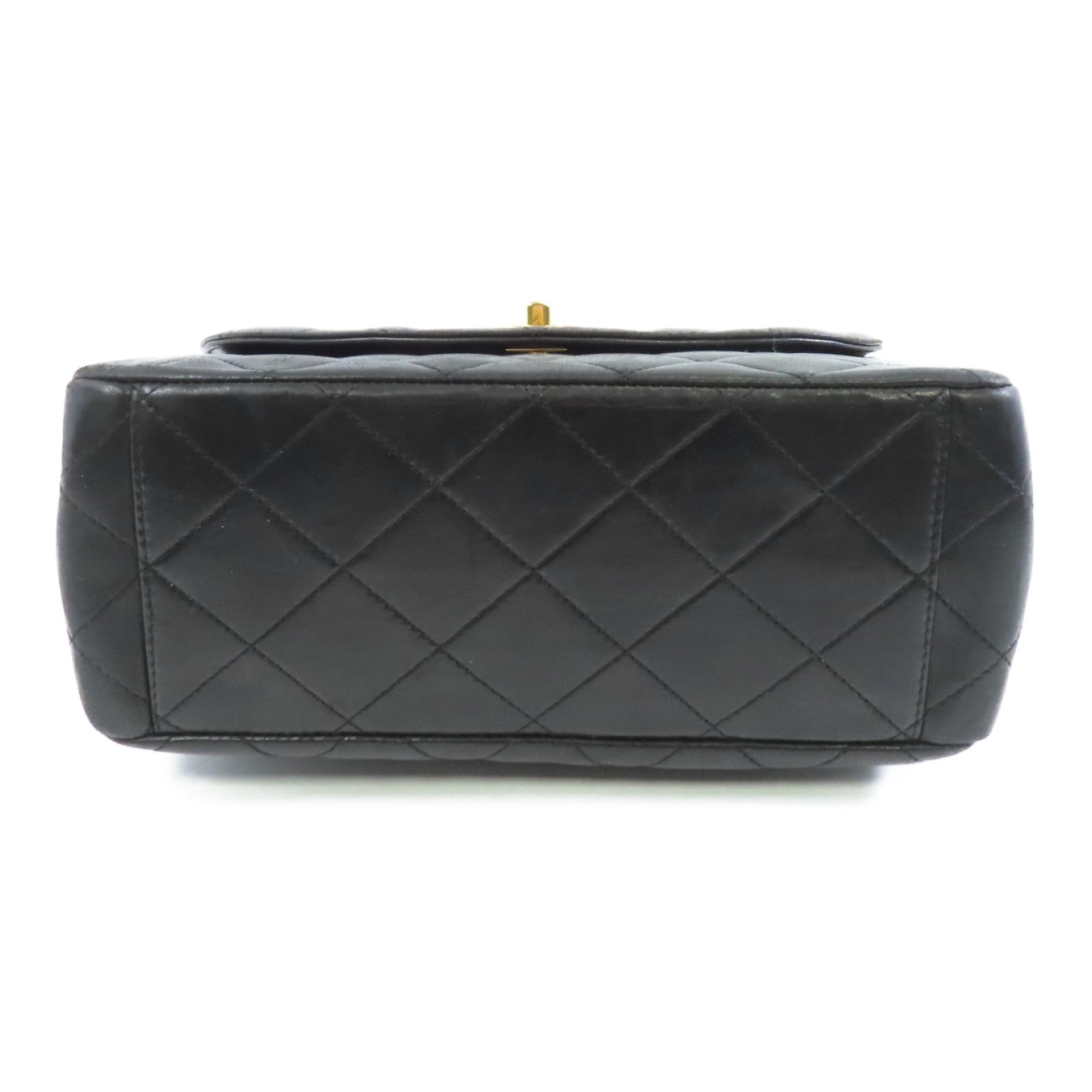 CHANEL 菱格羊皮皮革Vintage Shoulder Bag金扣肩背袋黑色