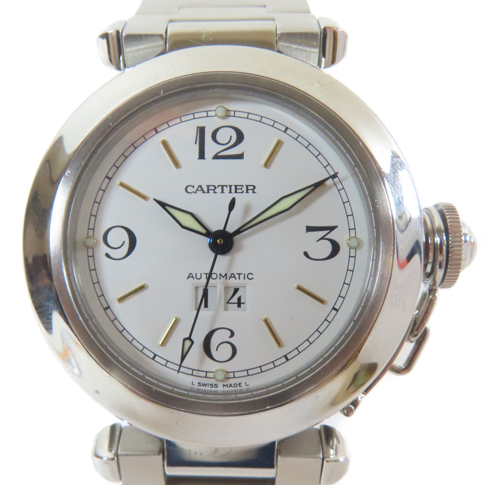 CARTIER Pasha C不鏽鋼手錶自動機芯白色
