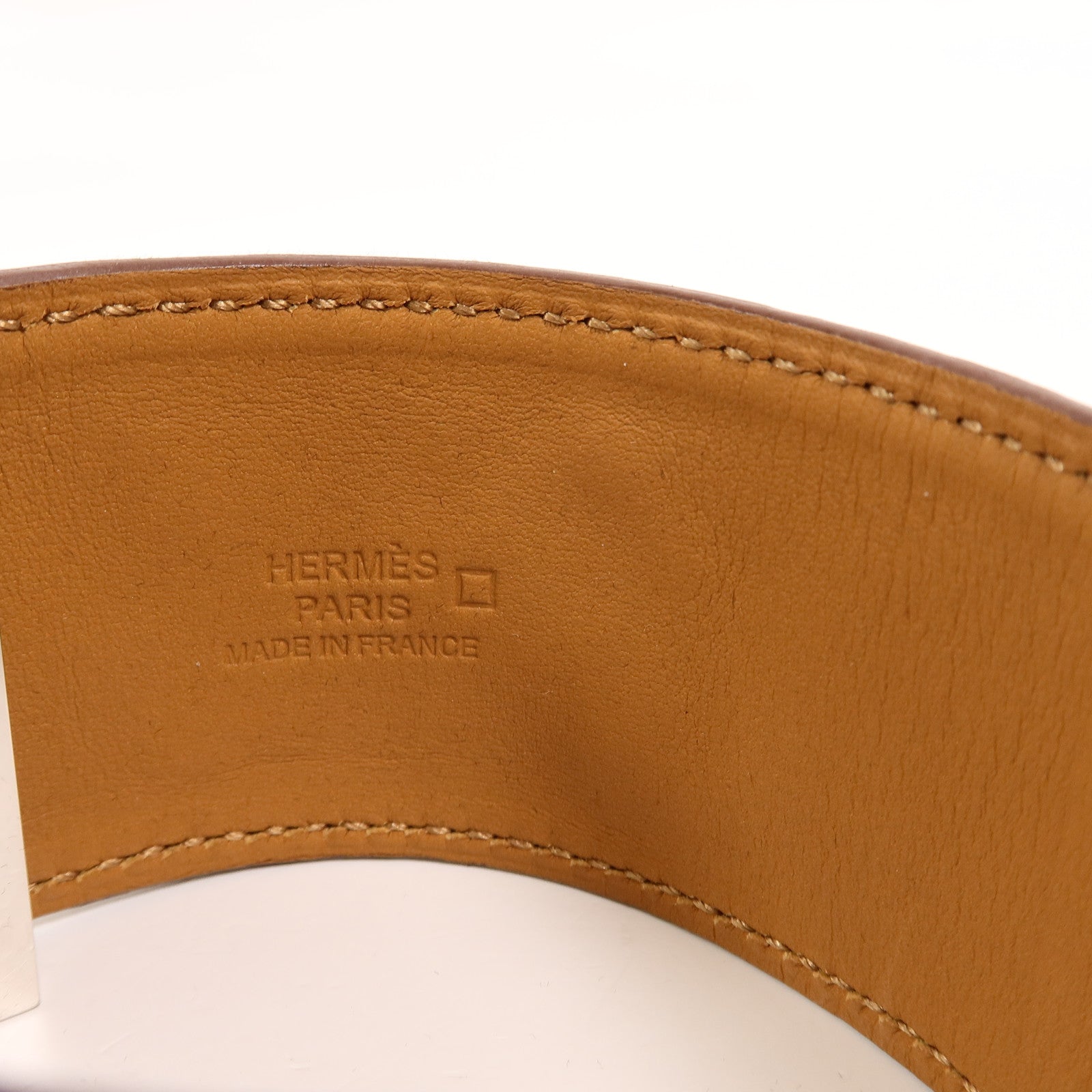 HERMES Alligator皮革Collier De Chien Bracelet手帶Orange