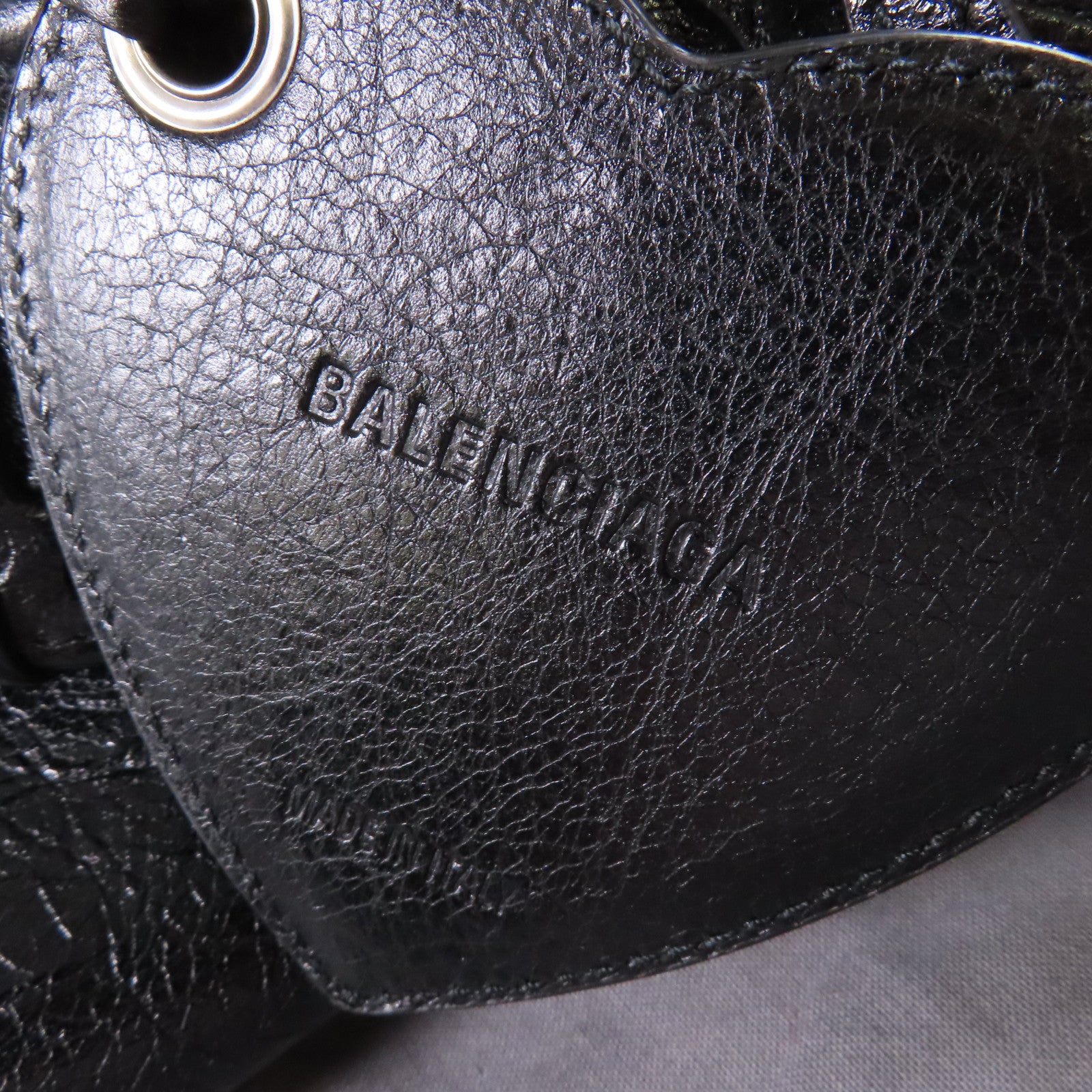 BALENCIAGA 牛皮皮革City銀扣手挽肩背兩用袋黑色