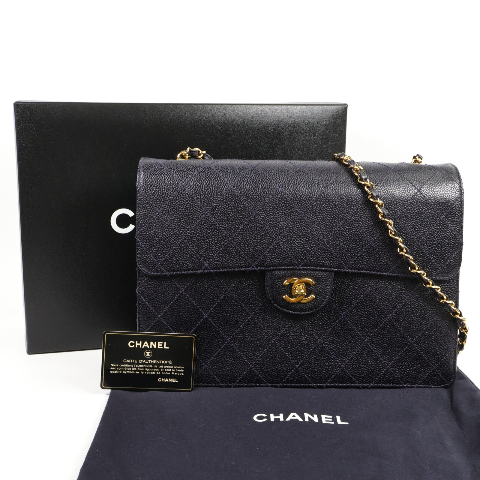 CHANEL 牛皮皮革Vintage Chain Shoulder鏈帶肩背袋