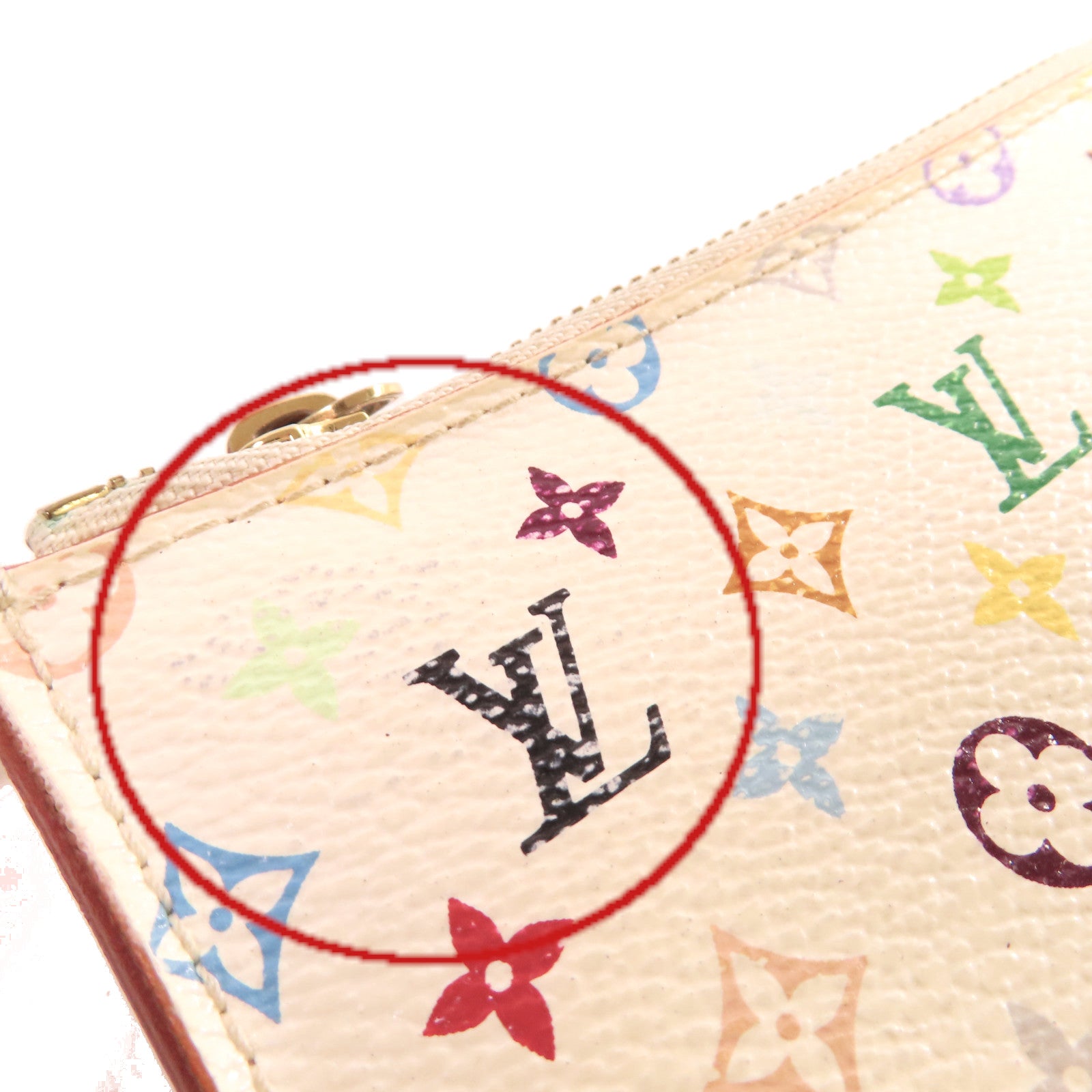 LOUIS VUITTON 【激減優惠】Monogram Multicolore Pochette Cles Key Pouch金扣零錢鑰匙包白色/彩色
