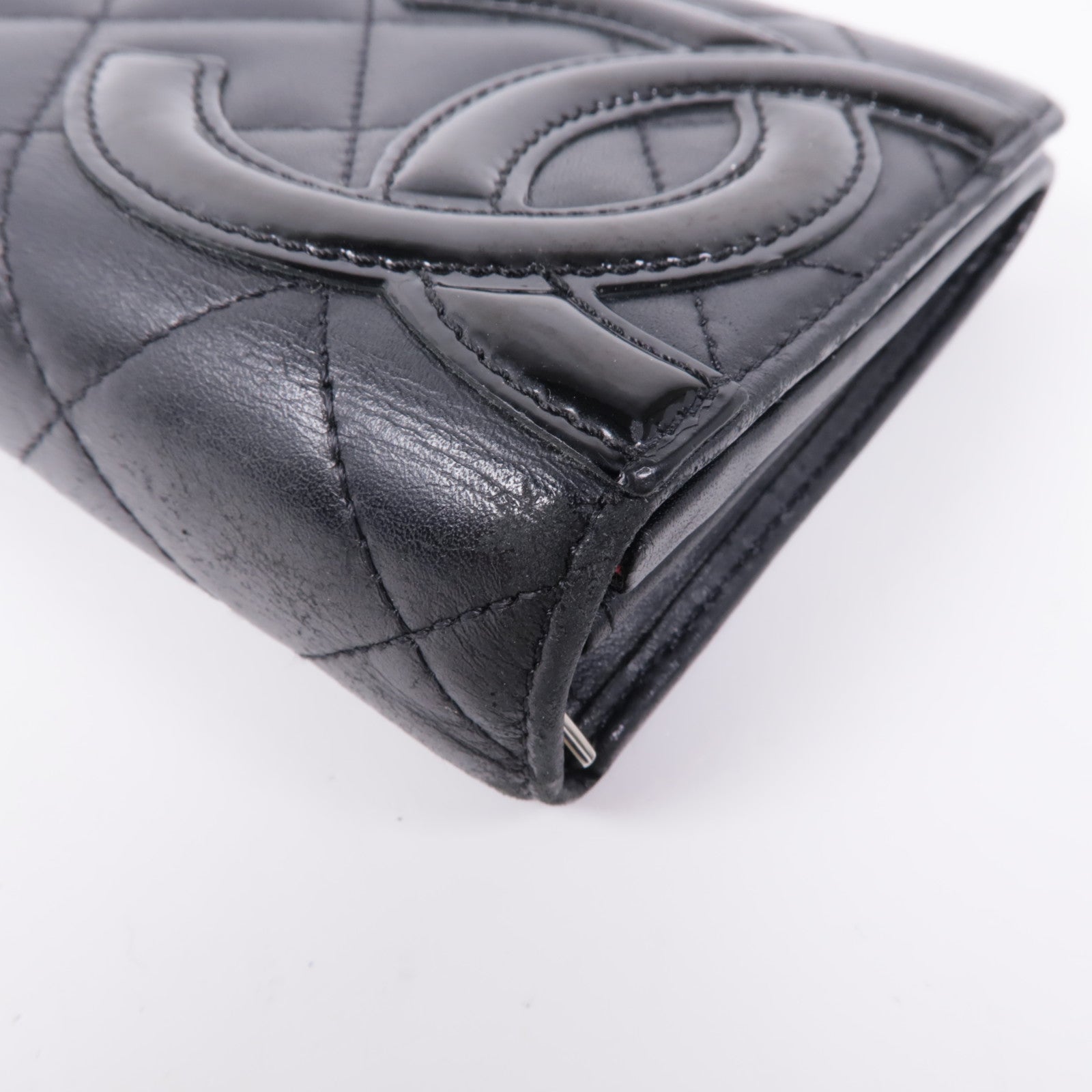 CHANEL 牛皮皮革Cambon Long Wallet銀扣長錢包