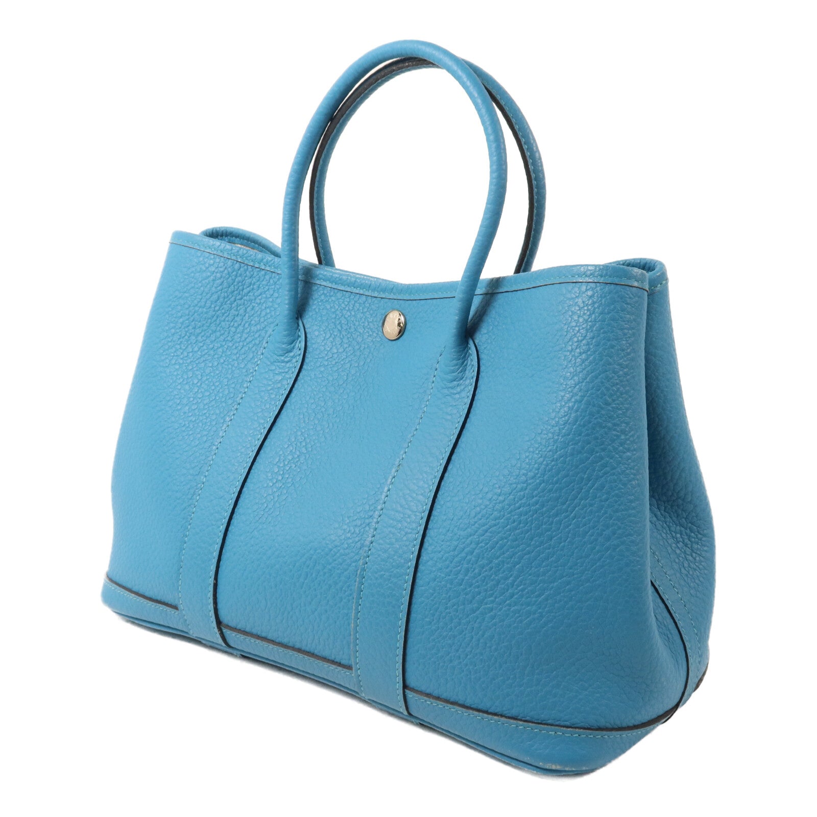 HERMES Negonda皮革Garden Party TPM手挽袋Turquoise