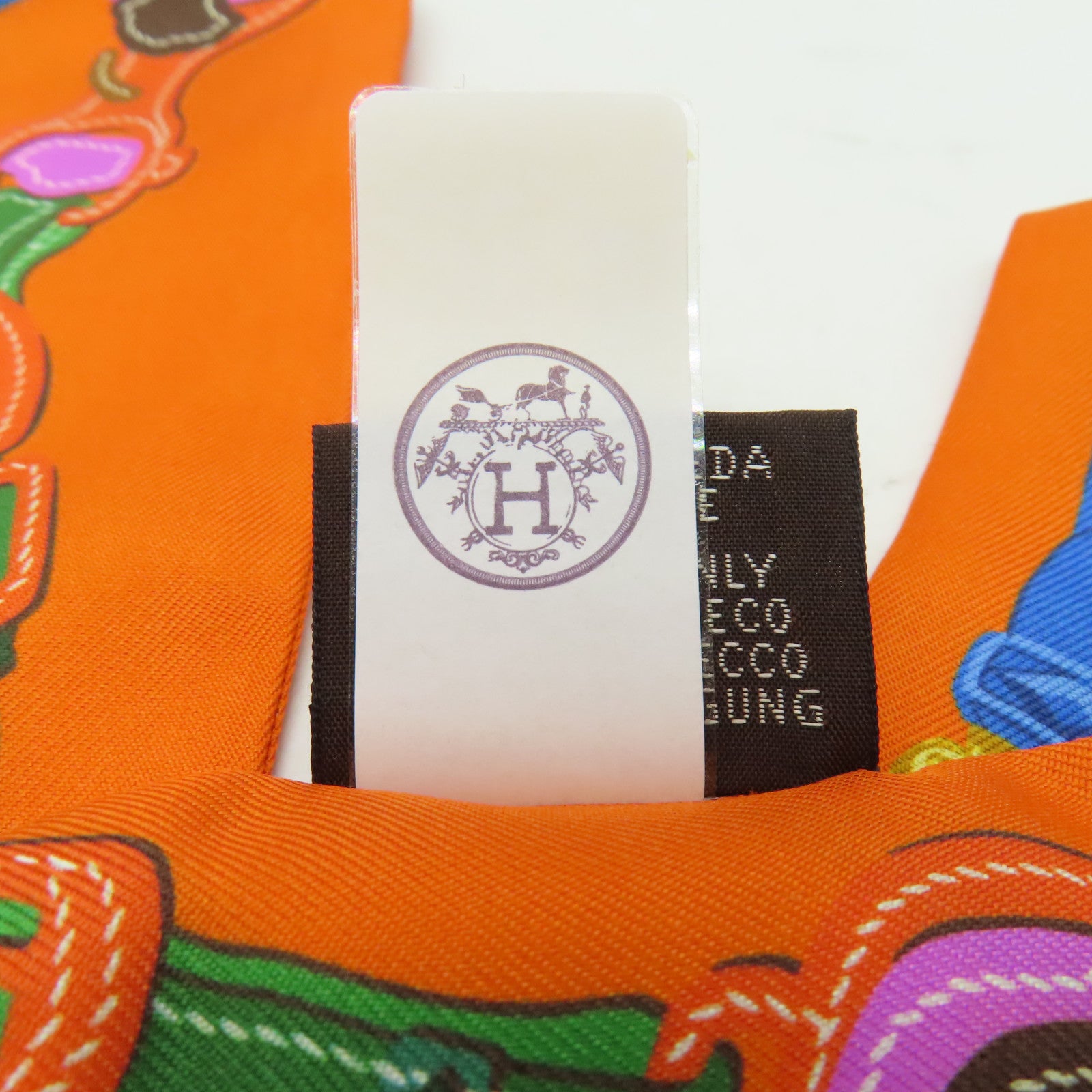 HERMES 【激減優惠】絲質Twilly絲巾橙色/粉紅色/藍色