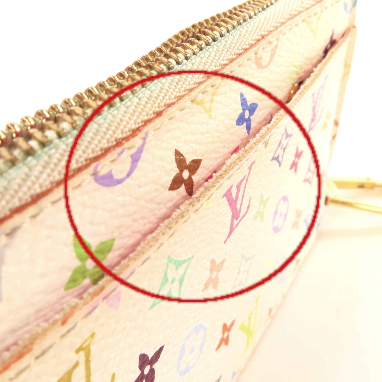 LOUIS VUITTON 【激減優惠】Monogram Multicolore Pochette Cles Key Pouch金扣零錢鑰匙包白色/彩色