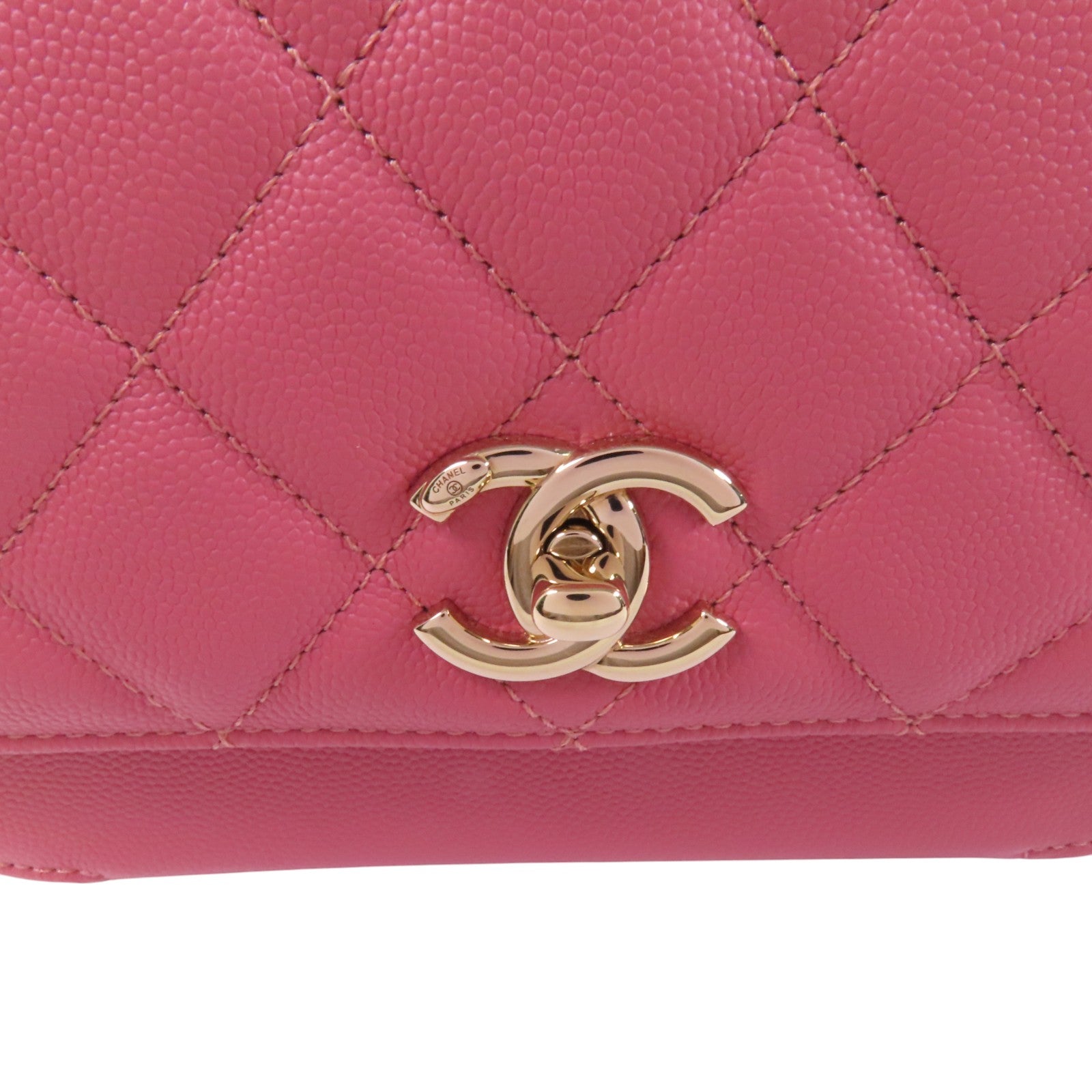 CHANEL 牛皮皮革Business Affinity金扣鏈帶手挽肩背兩用袋