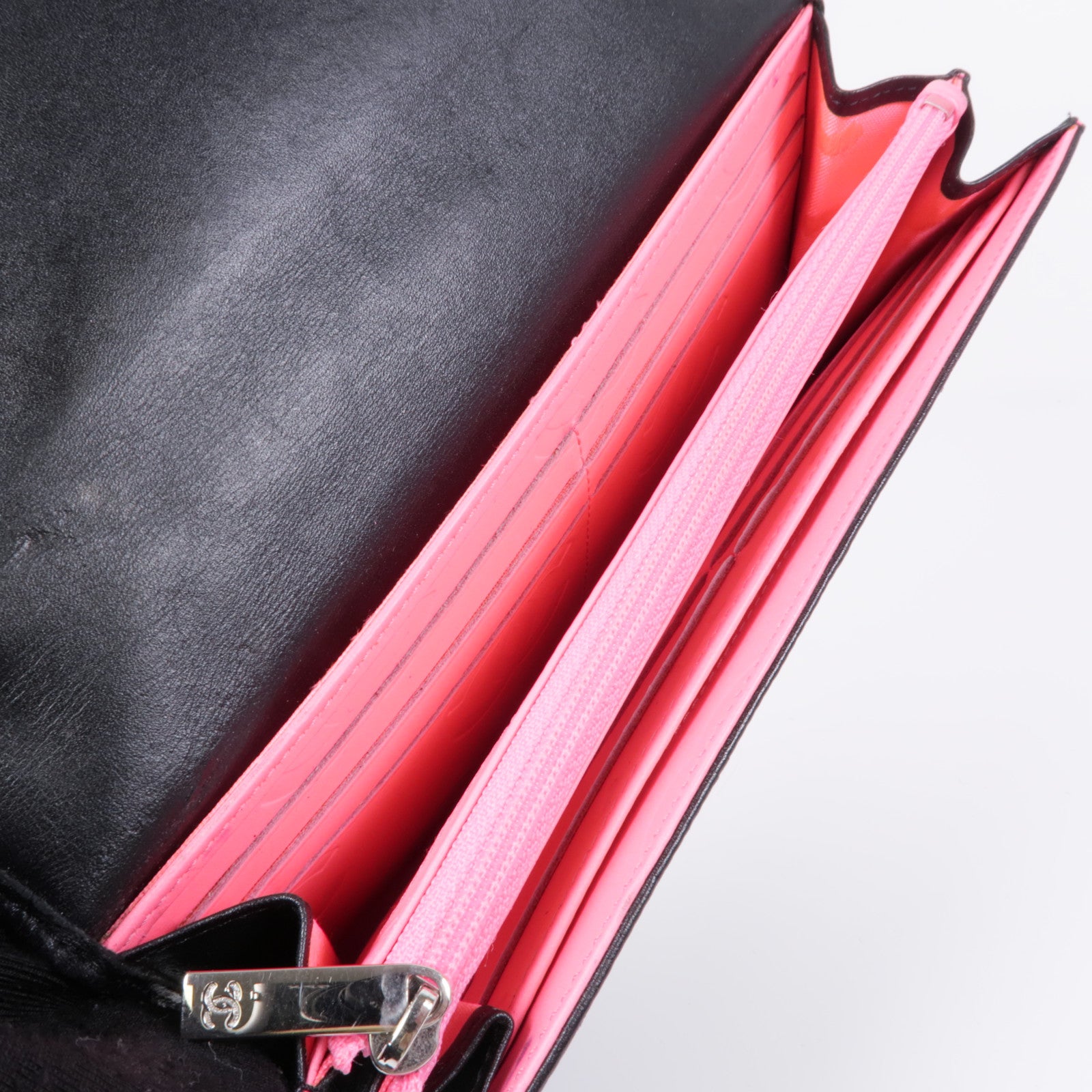 CHANEL 牛皮皮革Cambon Long Wallet銀扣長錢包