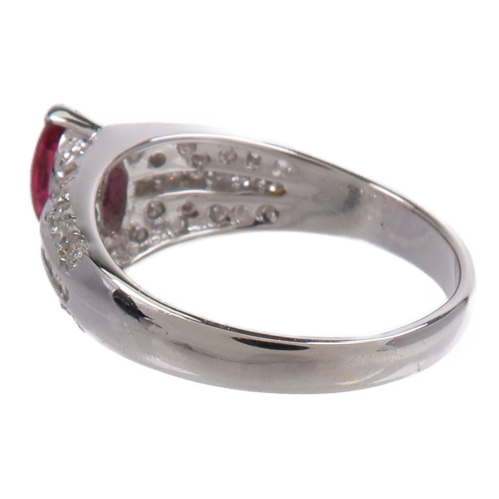 JEWELRY 14K白金Ruby Diamond Ring紅寶石鑽石戒指