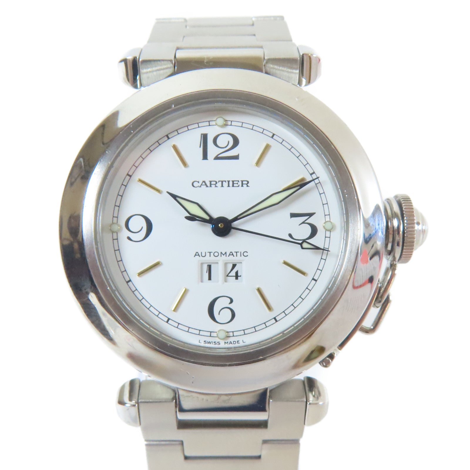 CARTIER Pasha C不鏽鋼手錶自動機芯白色