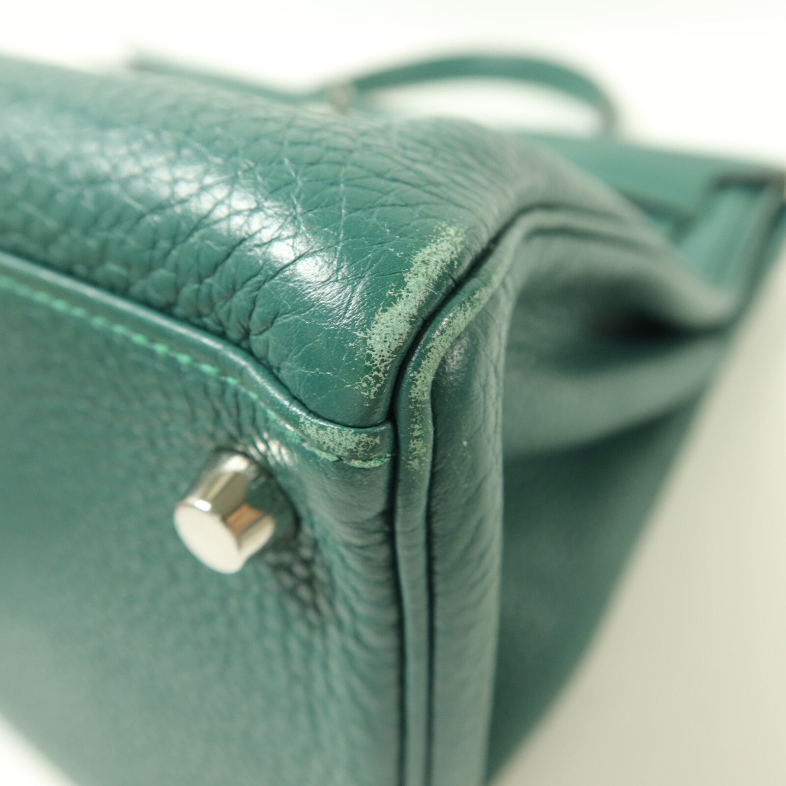 HERMES Clemence皮革Kelly 35手挽肩背兩用袋Malachite