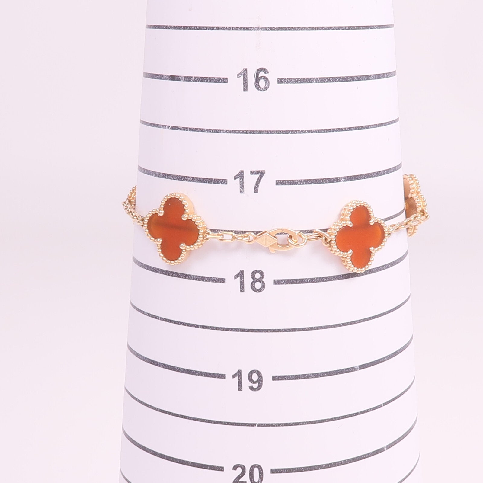 Van Cleef & Arpels 18K玫瑰金Vintage Alhambra Bracelet 5 Motifs紅玉髓手鏈