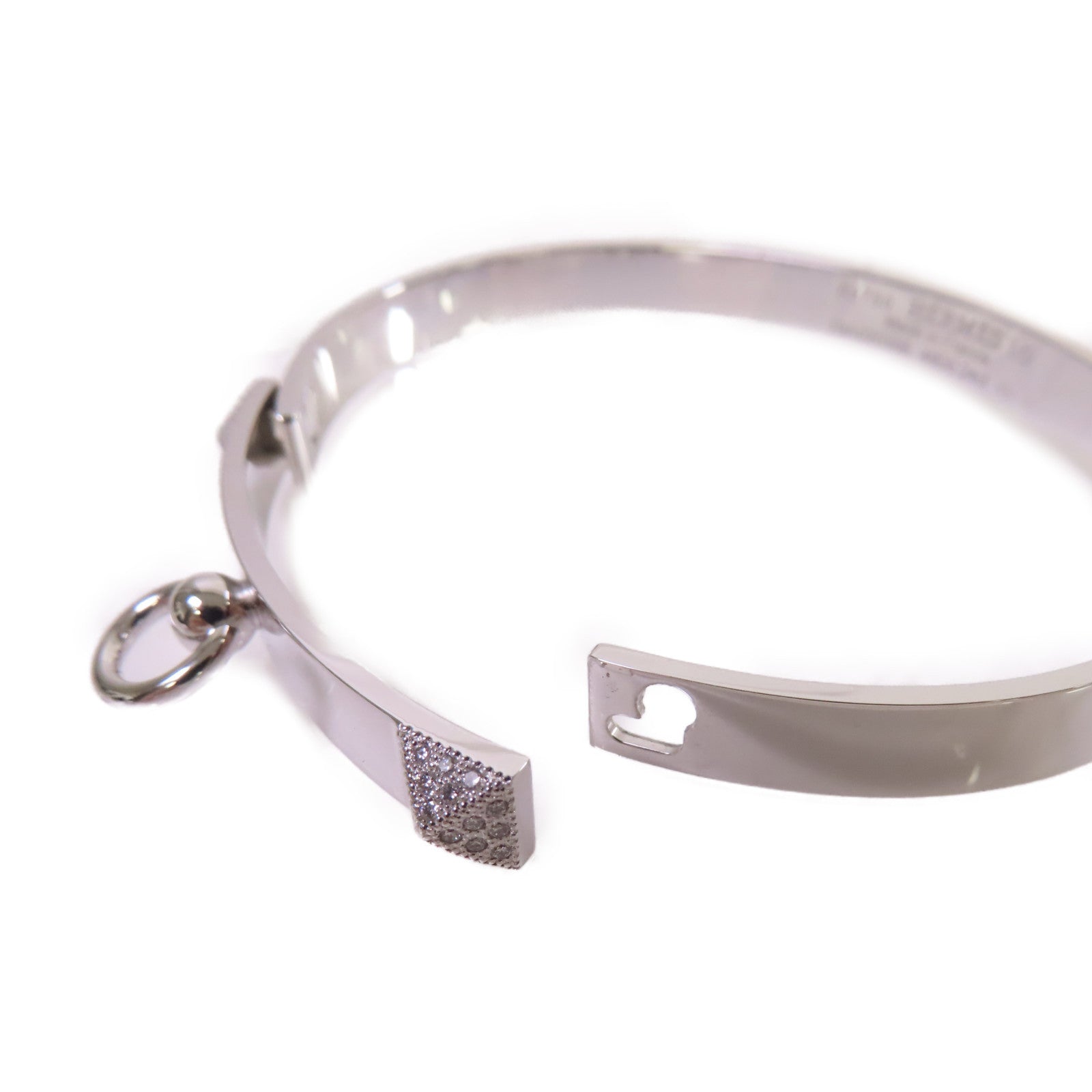 HERMES 18K白金/0.24ct鑽石Collier De Chien Diamond Bracelet手鏈