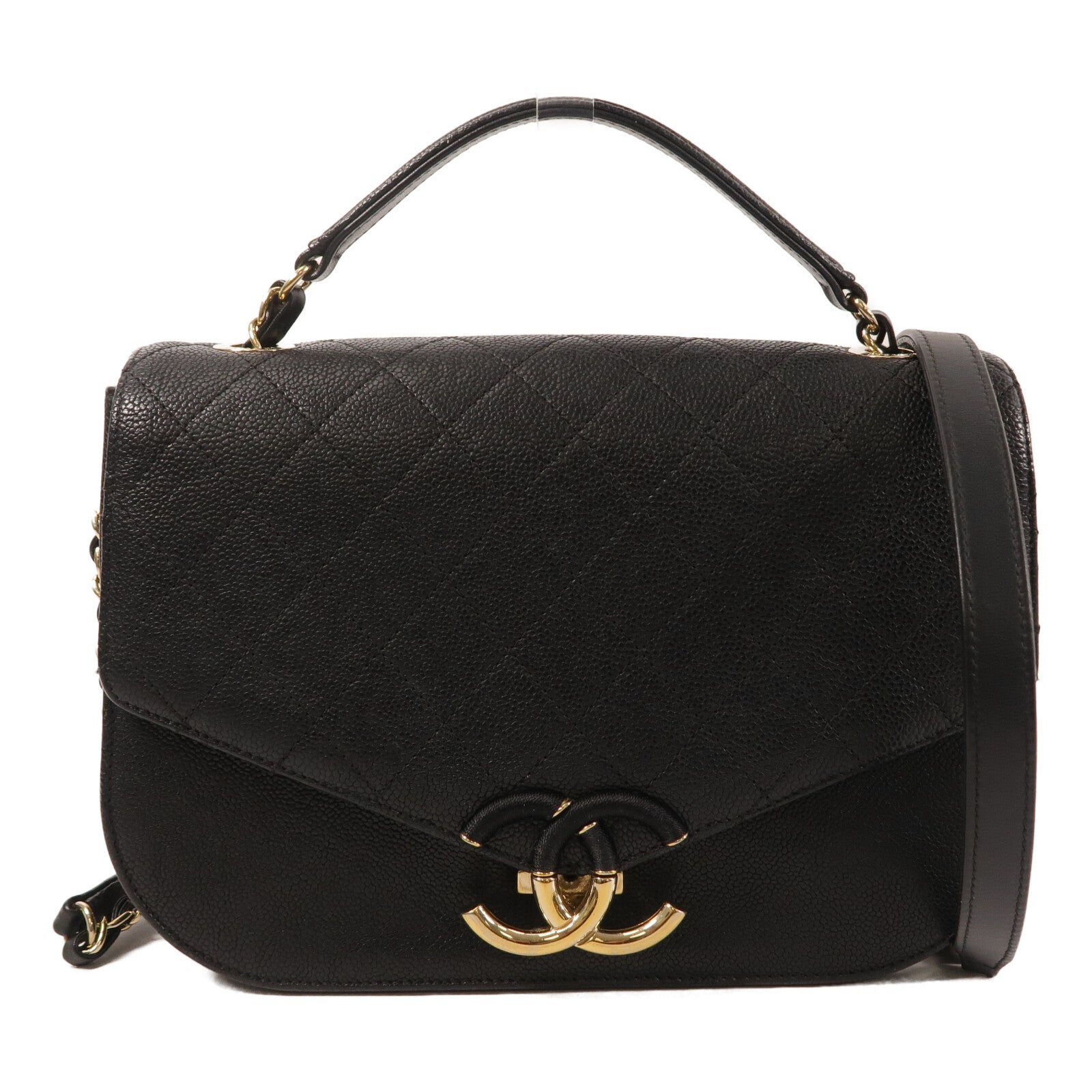 CHANEL 牛皮皮革Coco Cuba Flap Bag手挽肩背兩用袋