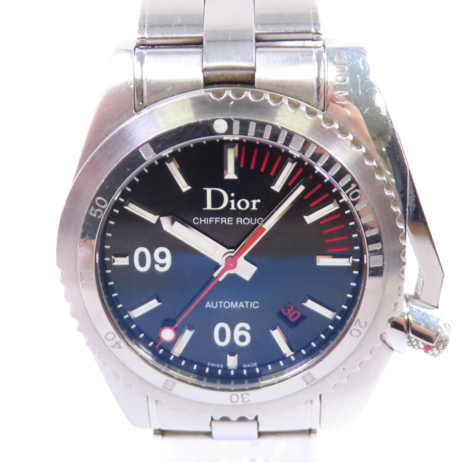 Dior Chiffre Rouge Watch不鏽鋼自動機芯手錶黑色